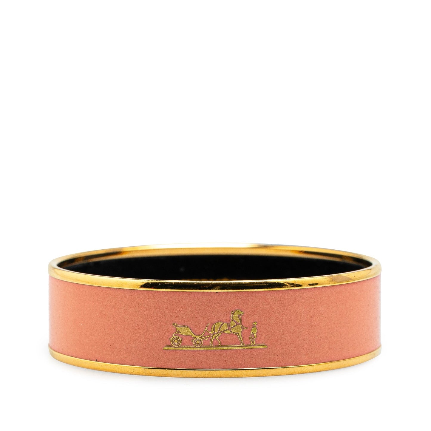 Hermès Wide Caleche Enamel Bangle 70 Orange