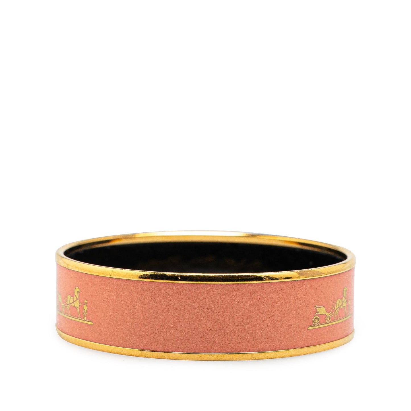 Hermès Wide Caleche Enamel Bangle 70 Orange
