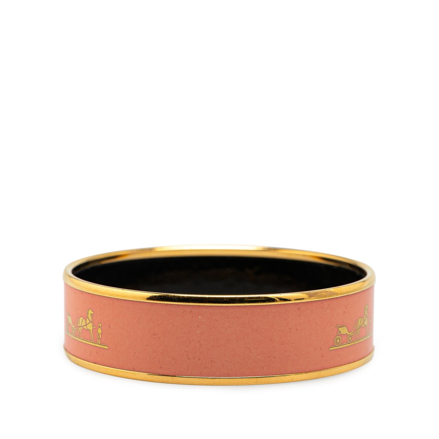 Hermès Wide Caleche Enamel Bangle 70 Orange