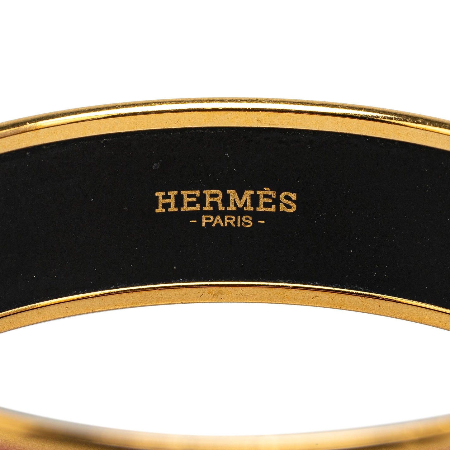 Hermès Wide Caleche Enamel Bangle 70 Orange
