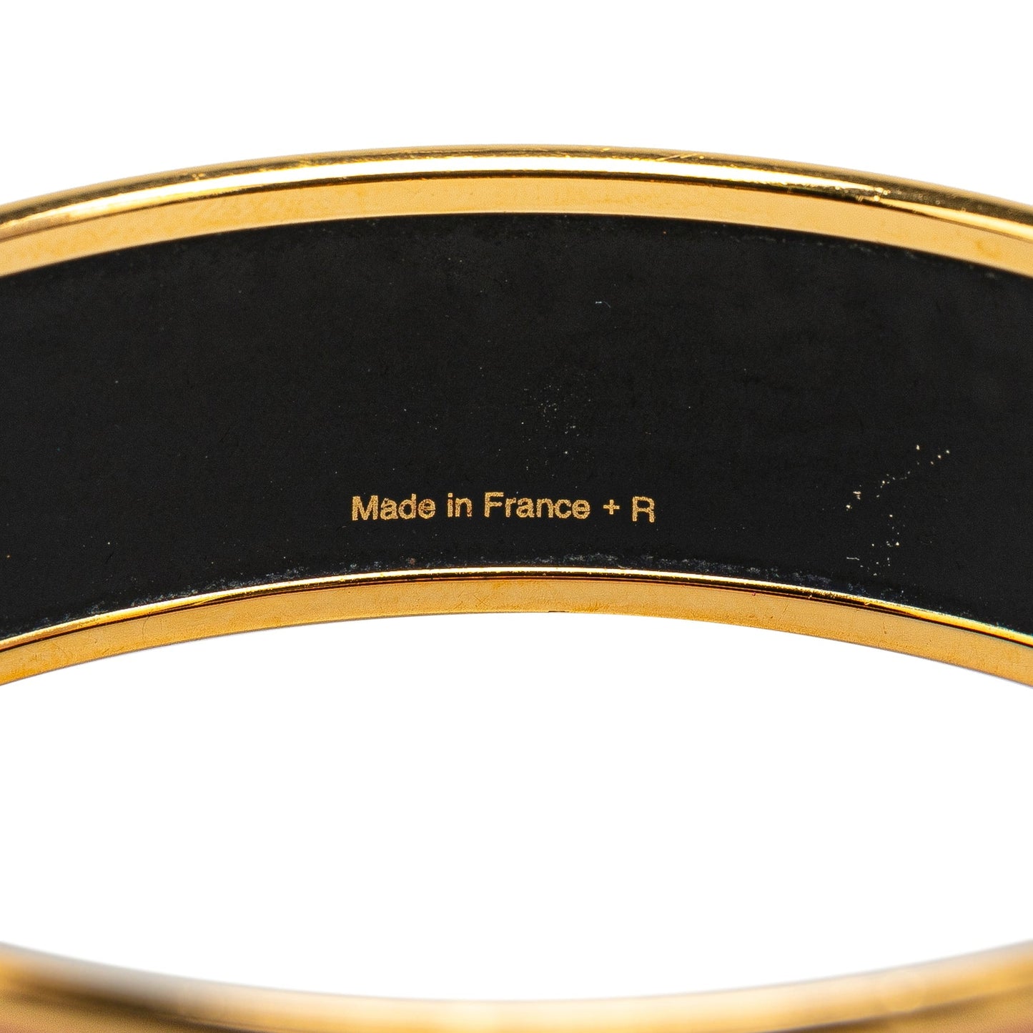 Hermès Wide Caleche Enamel Bangle 70 Orange