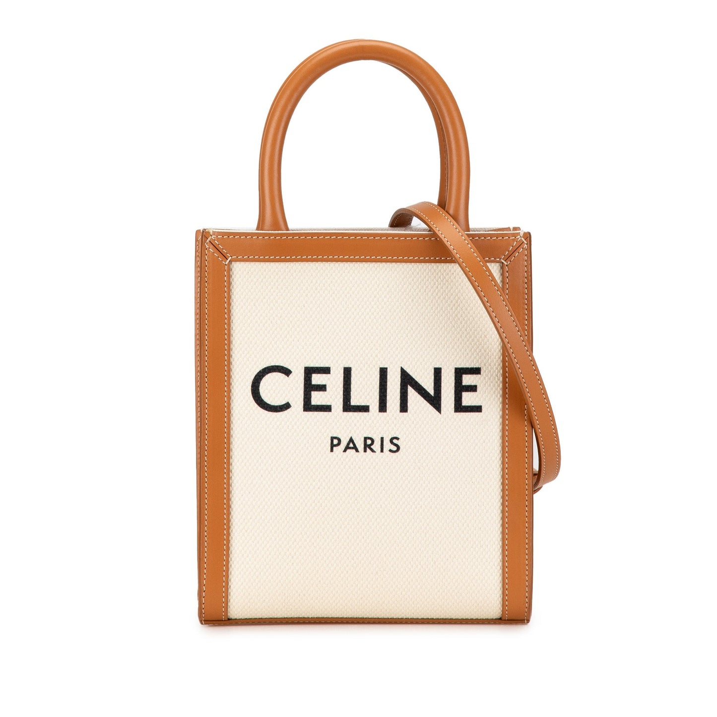 Celine Mini Canvas Vertical Cabas Satchel Brown