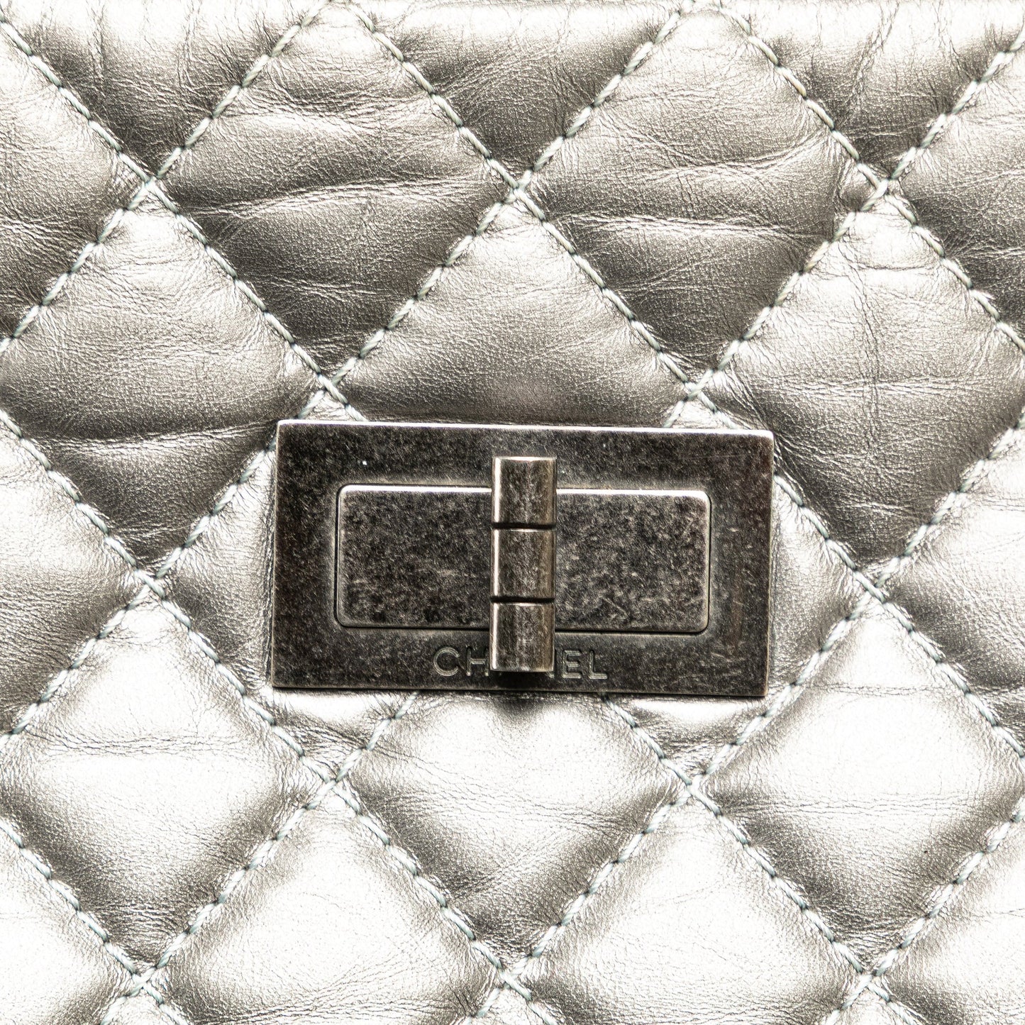 Chanel Reissue 2.55 Quilted Aged Calfskin Tote Silver