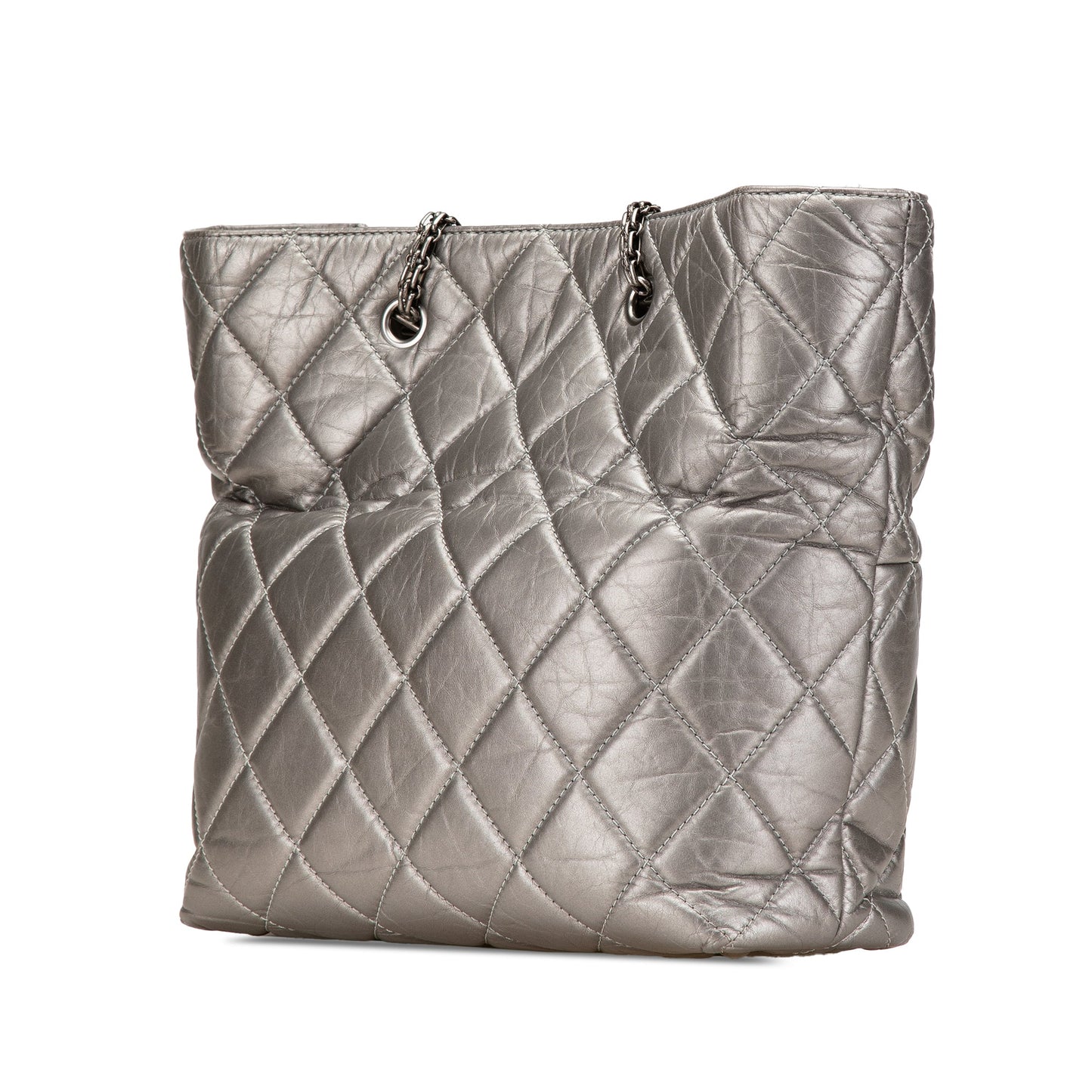 Chanel Reissue 2.55 Quilted Aged Calfskin Tote Silver