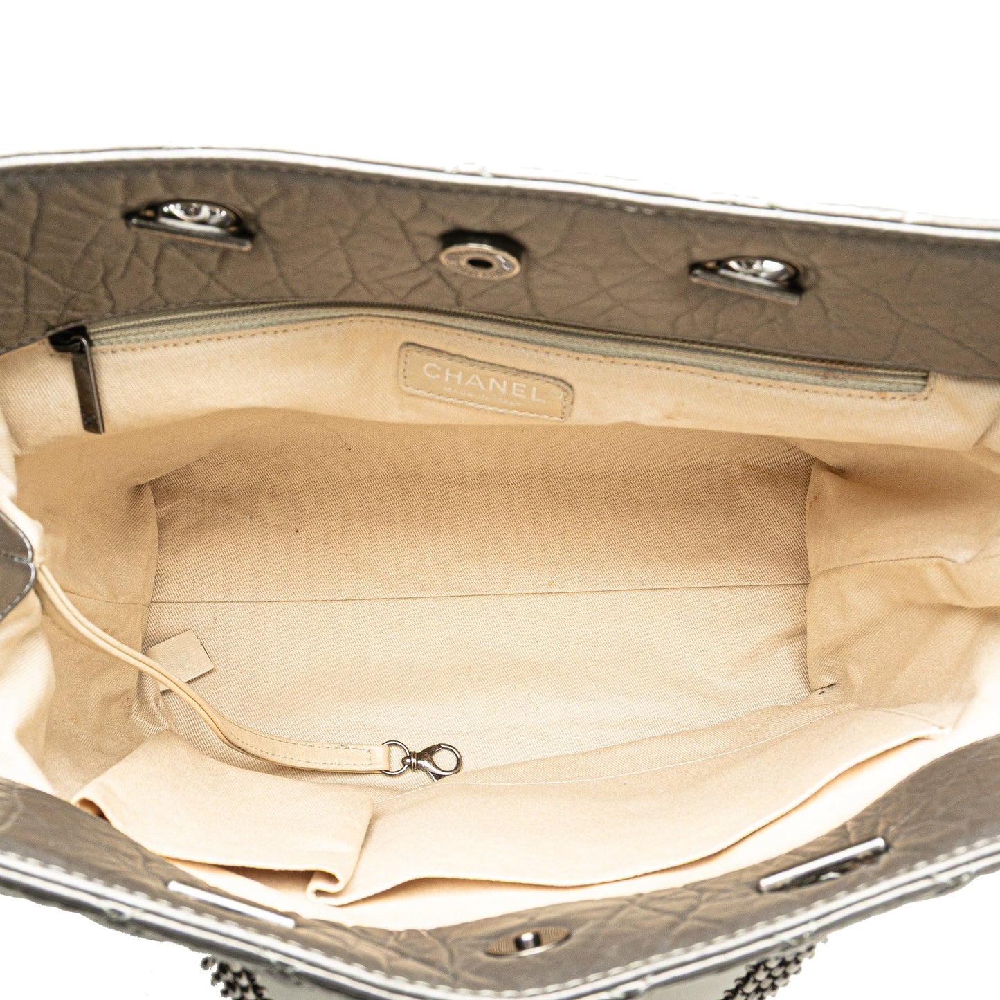 Chanel Reissue 2.55 Quilted Aged Calfskin Tote Silver
