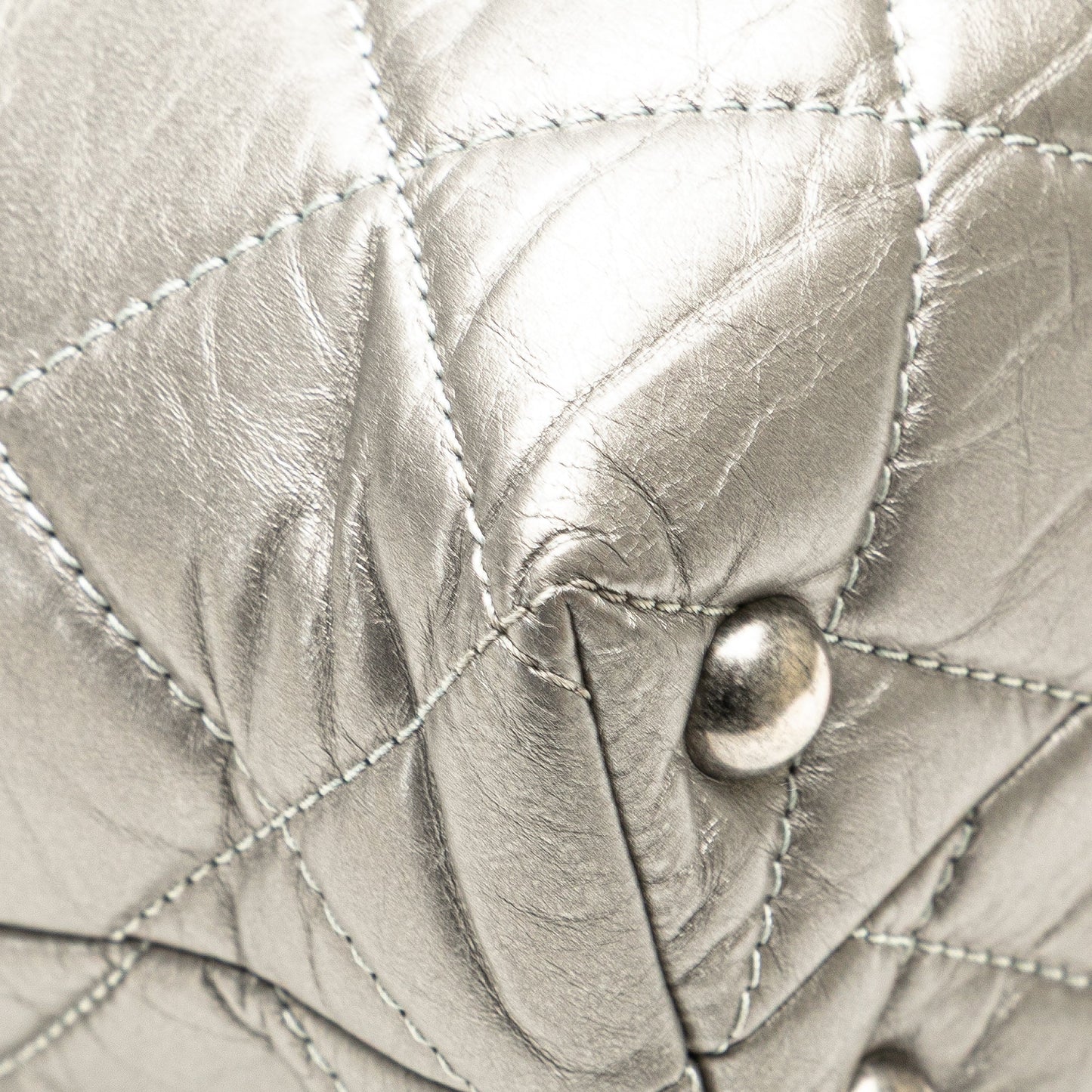 Chanel Reissue 2.55 Quilted Aged Calfskin Tote Silver