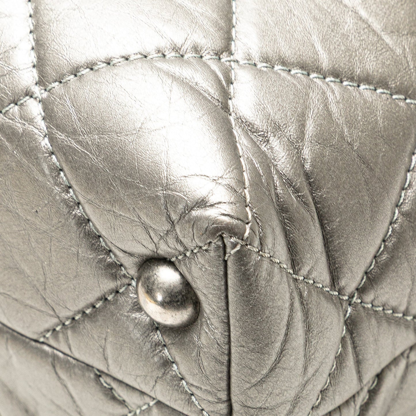 Chanel Reissue 2.55 Quilted Aged Calfskin Tote Silver