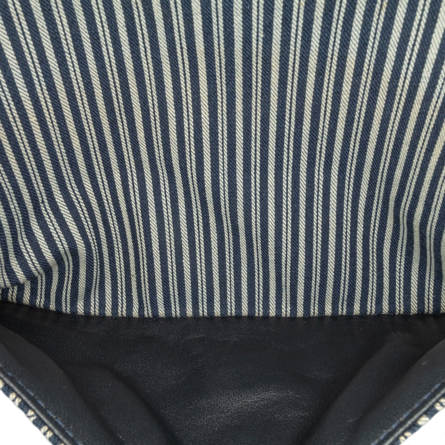 Chanel Medium Classic Canvas Sequin Stripes Double Flap Blue