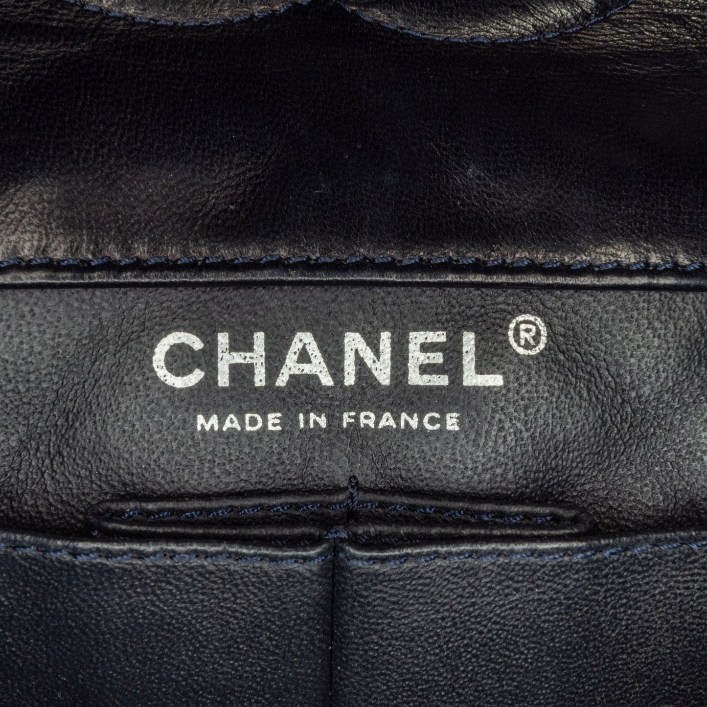 Chanel Medium Classic Canvas Sequin Stripes Double Flap Blue