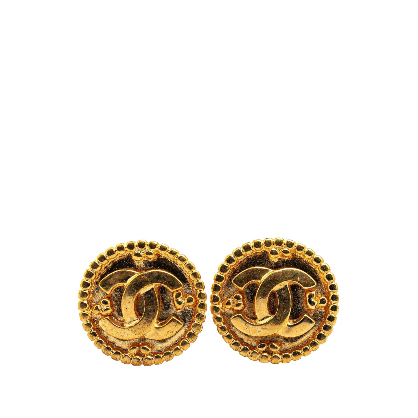 Chanel Gold Plated CC Clip On Earrings Gold
