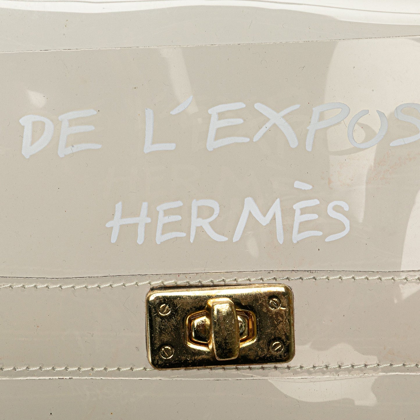 Hermès Vinyl Souvenir De L'Exposition Kelly Handbag White