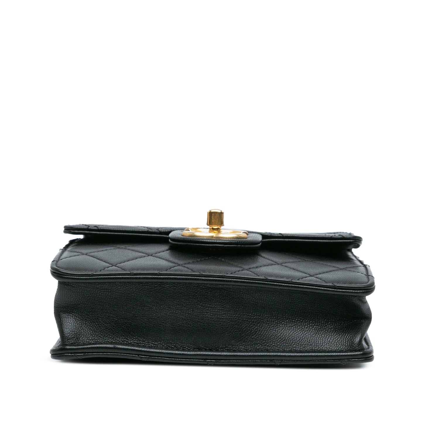 Chanel Quilted Goatskin Chic Pearls Flap Black