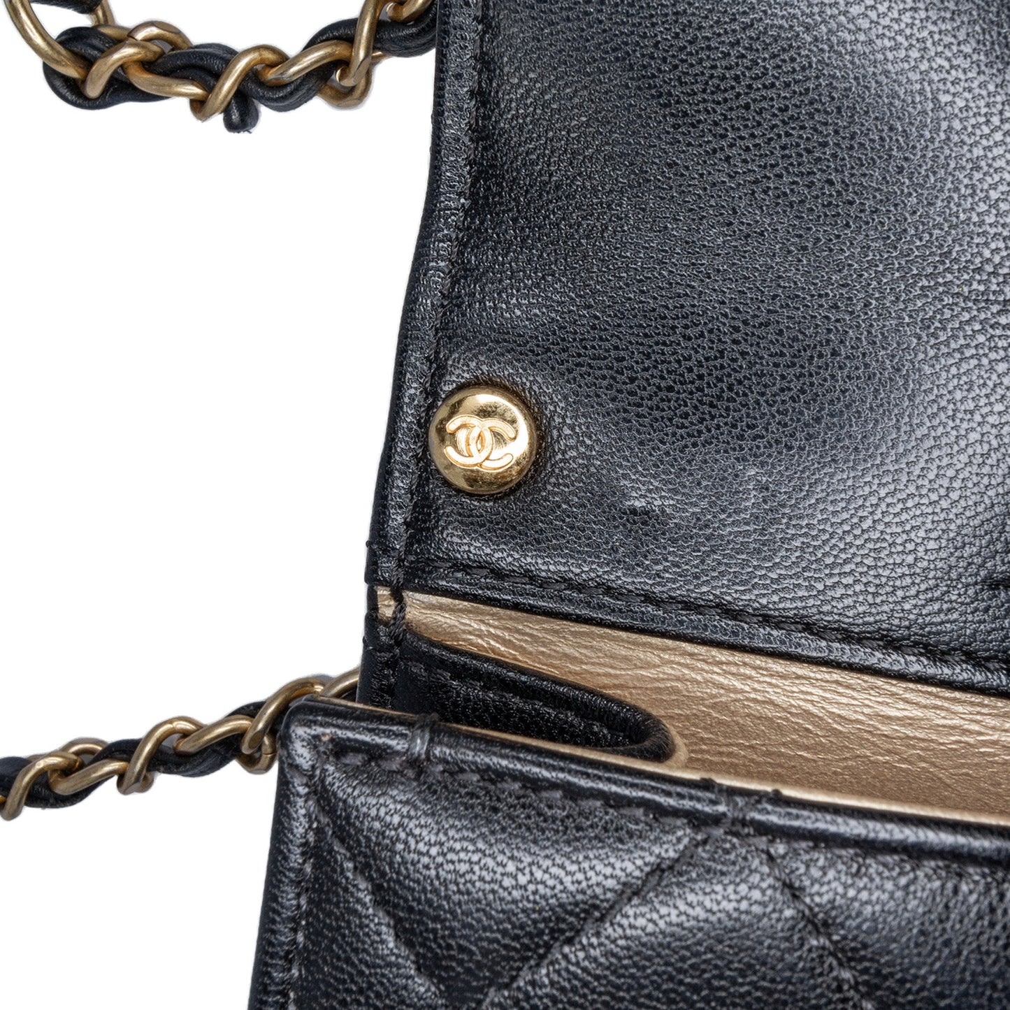 Chanel Quilted Goatskin Chic Pearls Flap Black