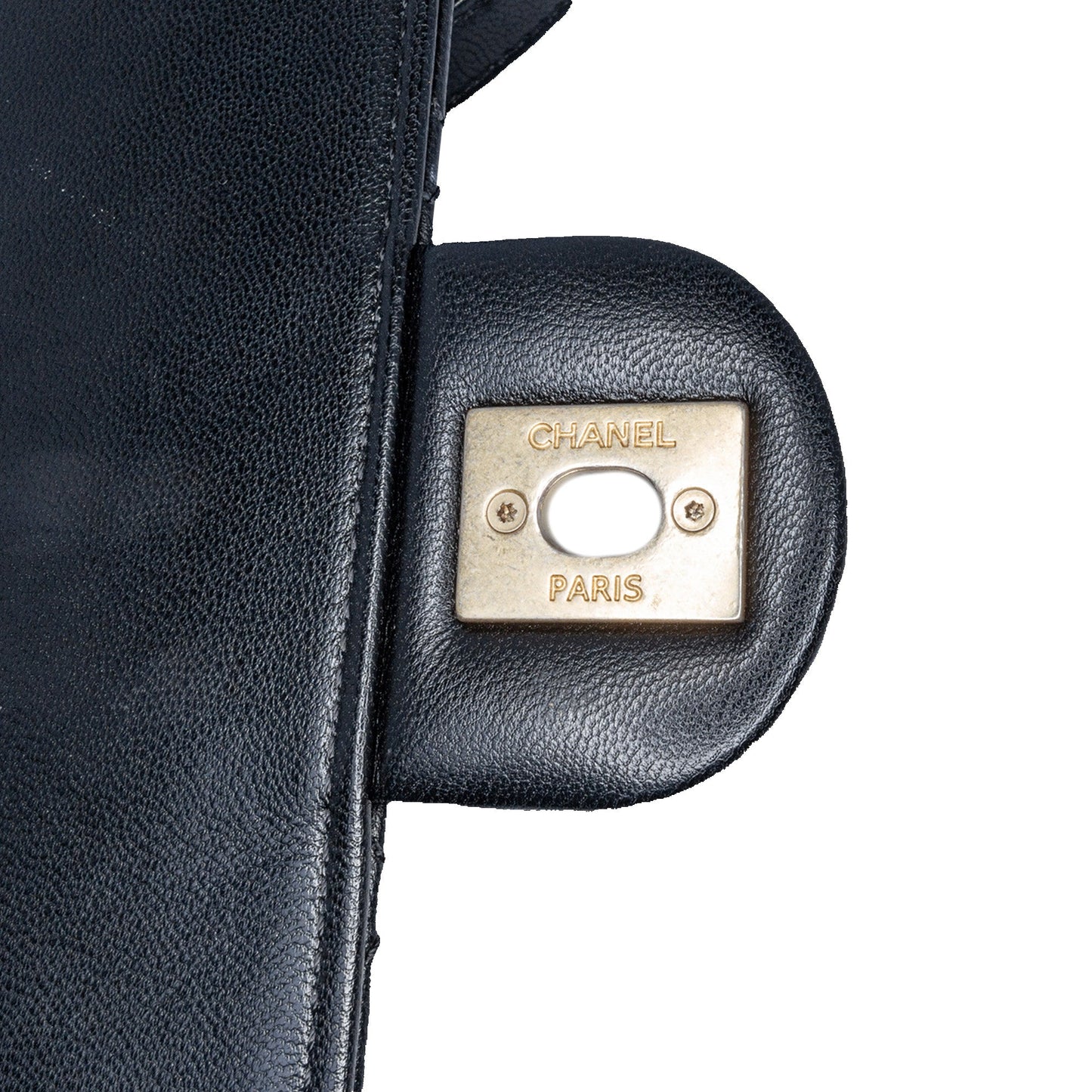 Chanel Quilted Goatskin Chic Pearls Flap Black