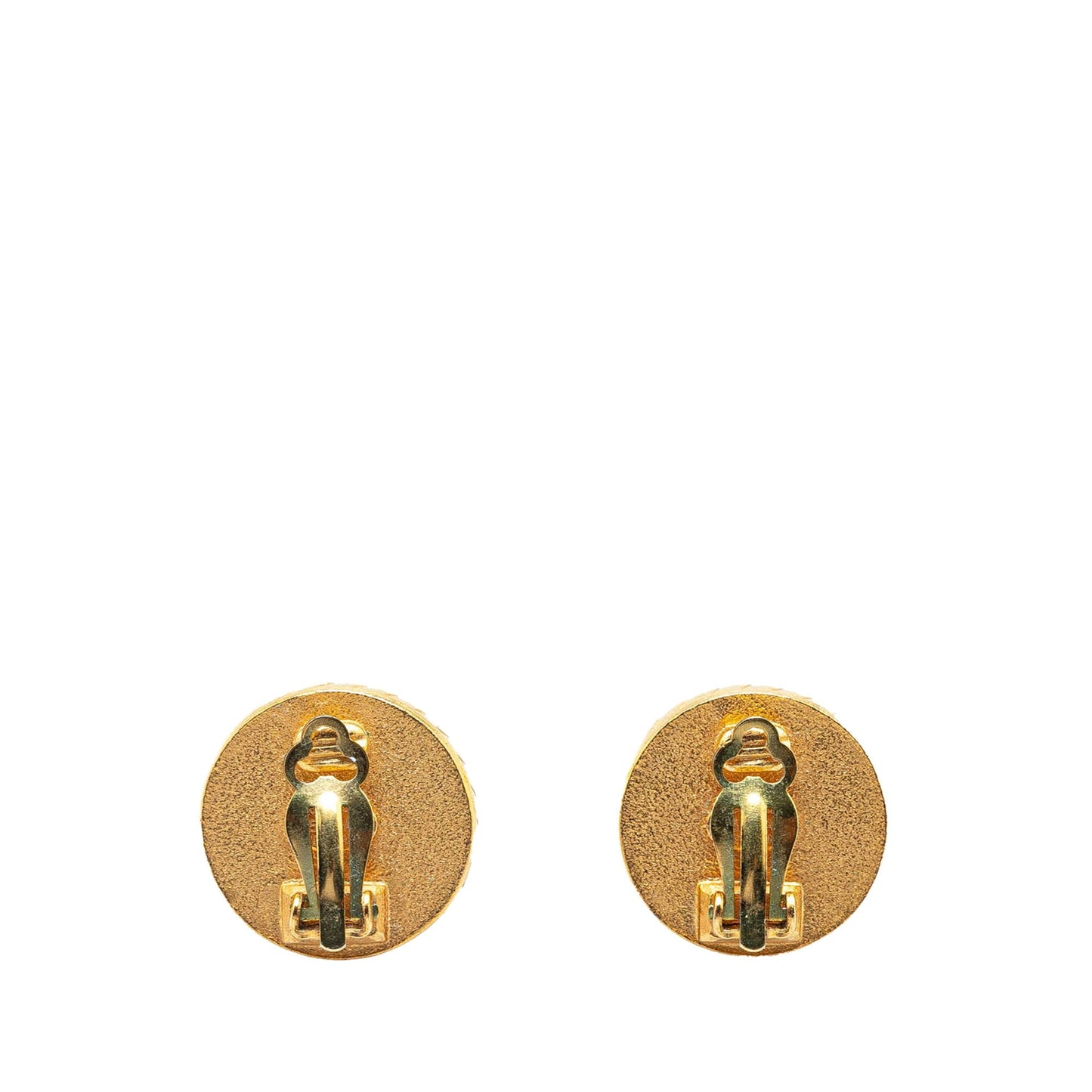 Chanel Gold Plated CC Button Clip On Earrings Gold
