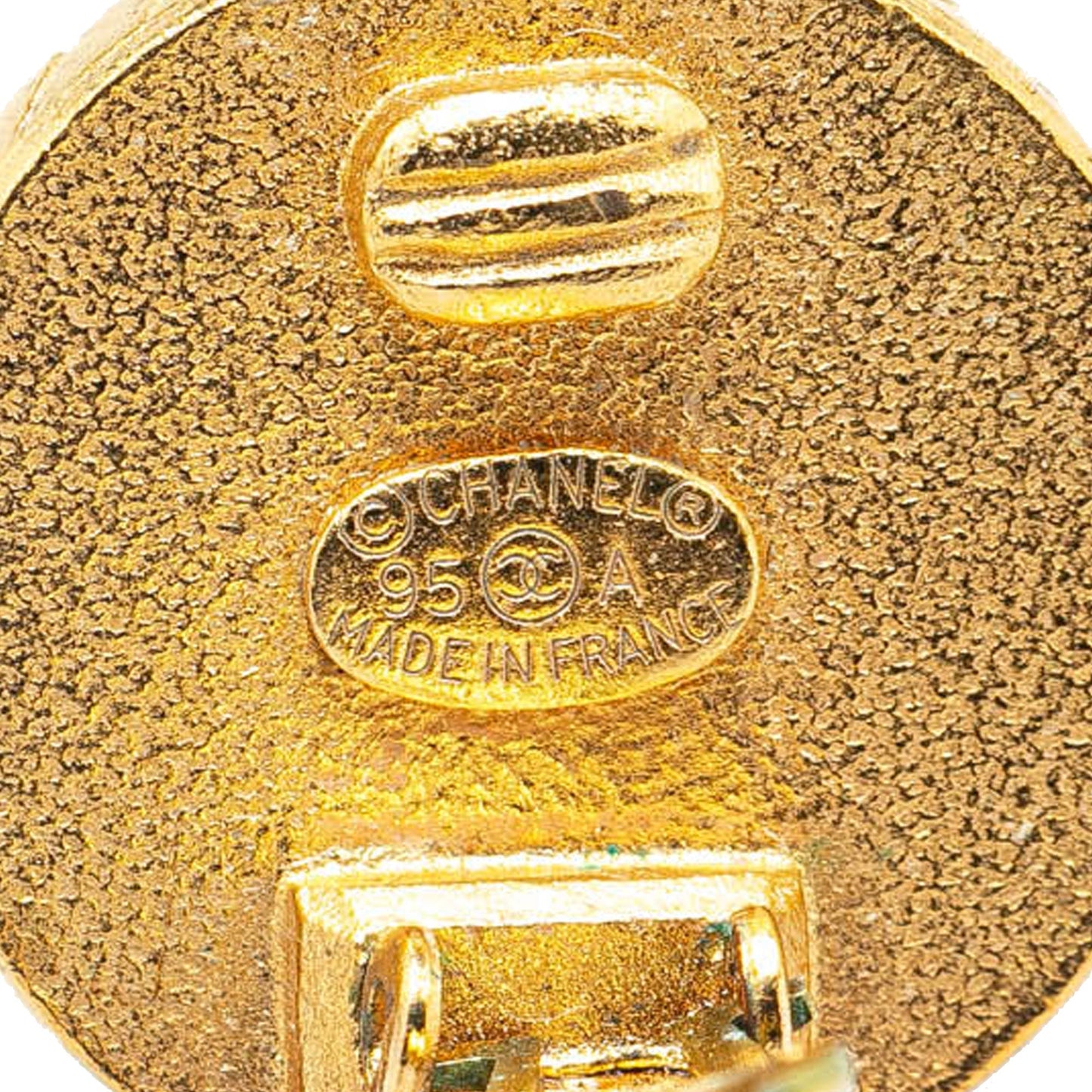 Chanel Gold Plated CC Button Clip On Earrings Gold