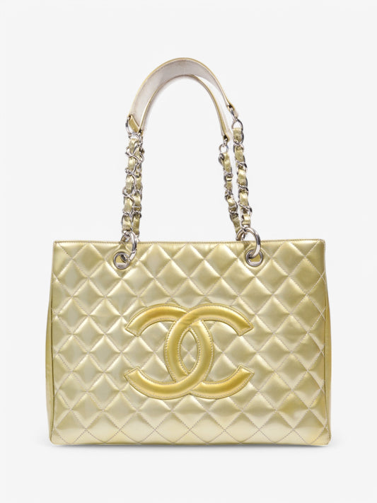 Chanel Grand Shopping Tote Light Gold Patent Leather