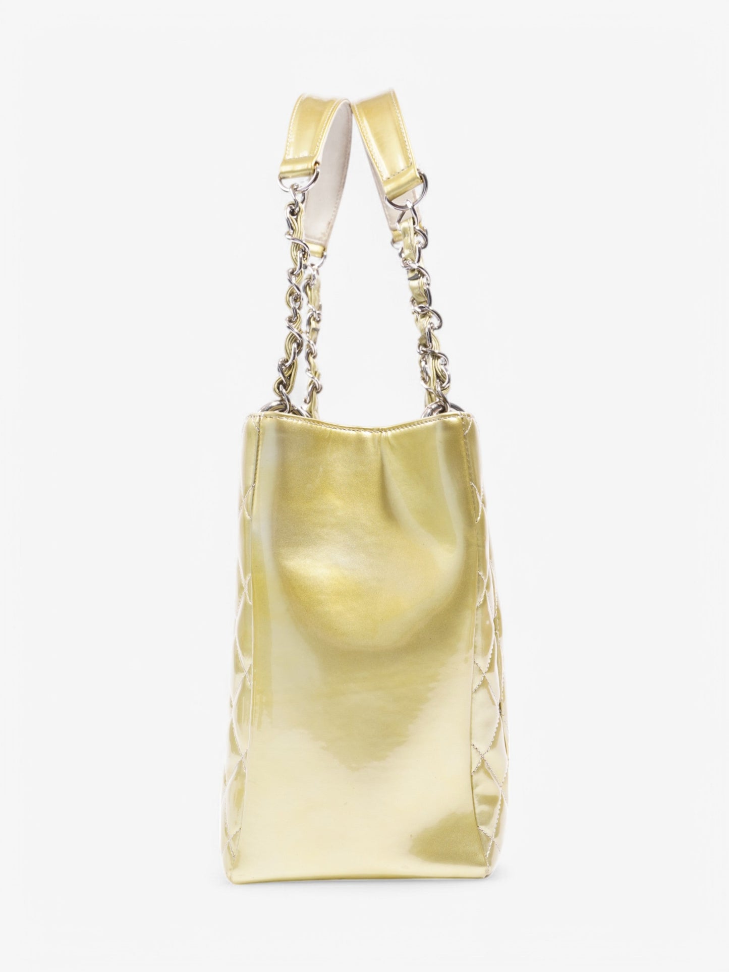 Chanel Grand Shopping Tote Light Gold Patent Leather