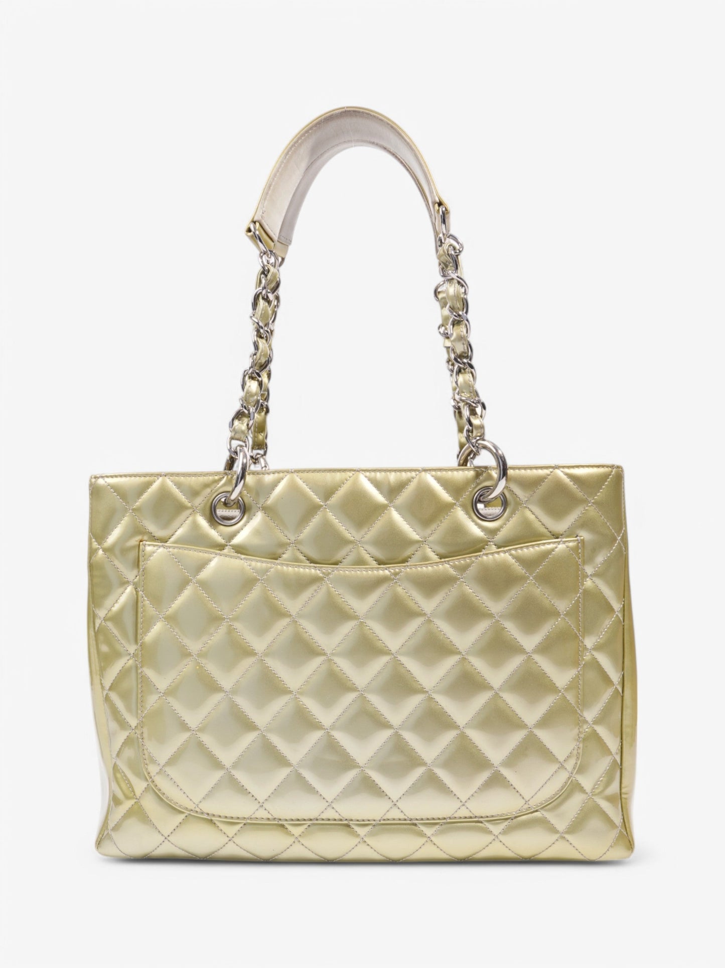 Chanel Grand Shopping Tote Light Gold Patent Leather
