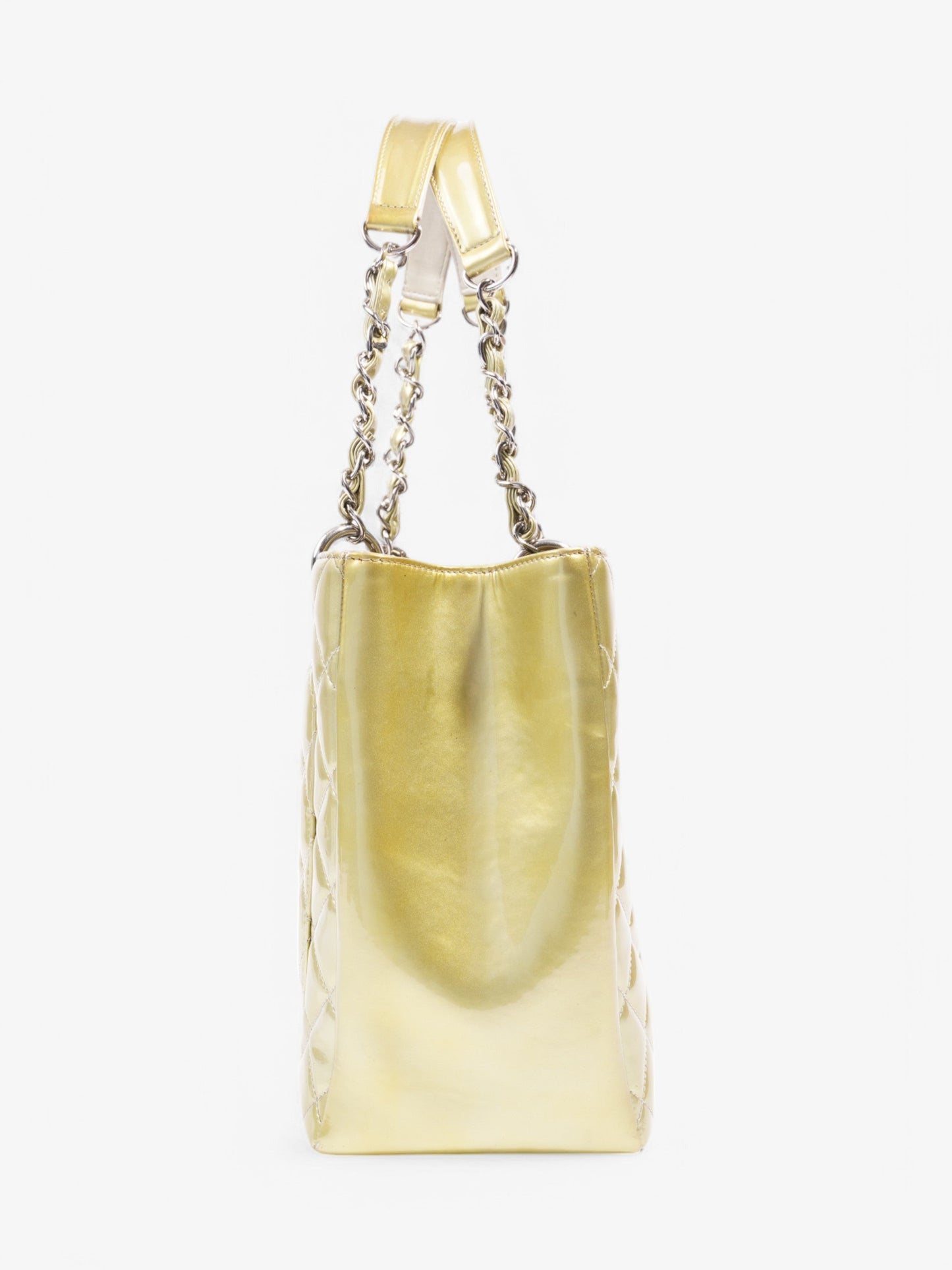 Chanel Grand Shopping Tote Light Gold Patent Leather