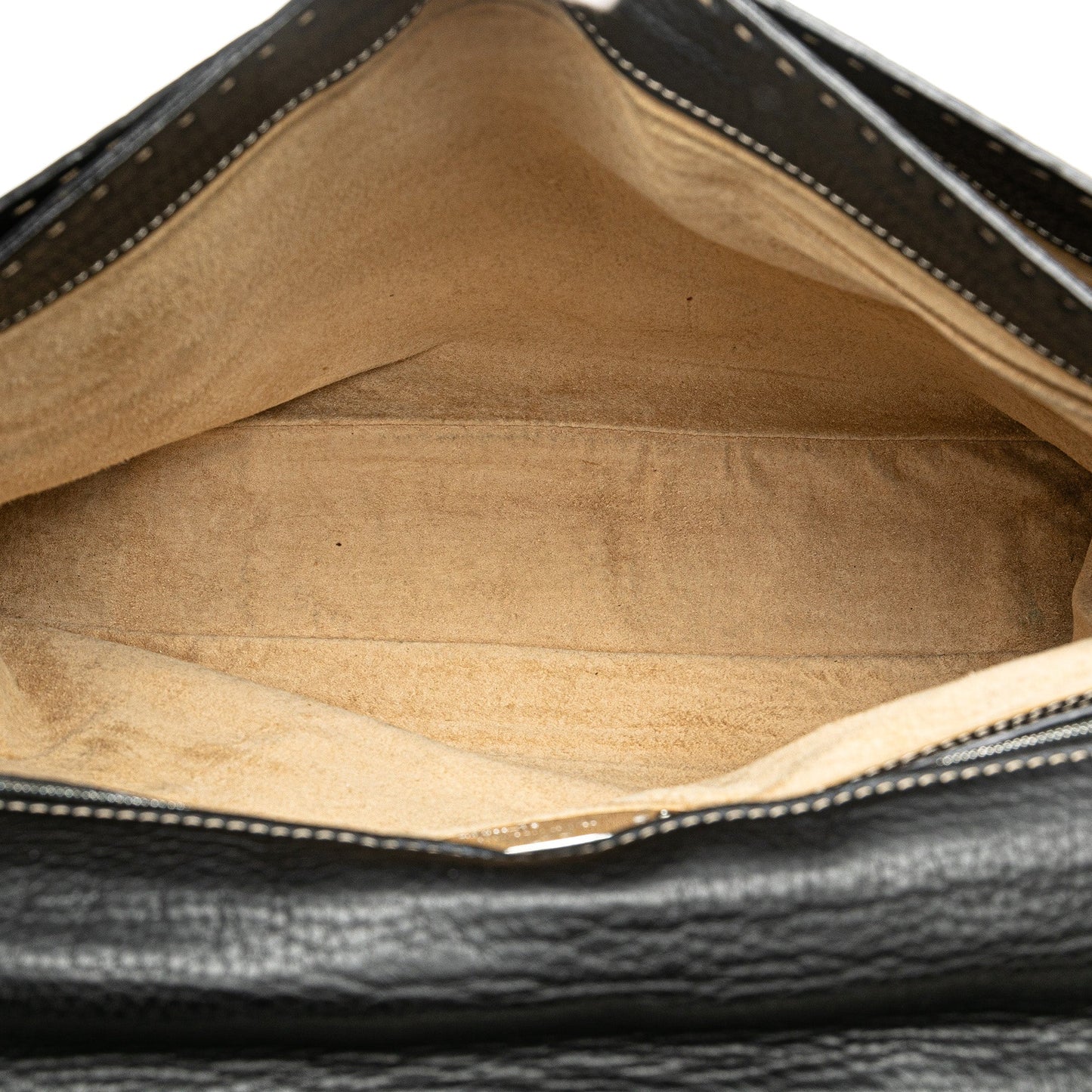 Fendi Leather Selleria Briefcase Black