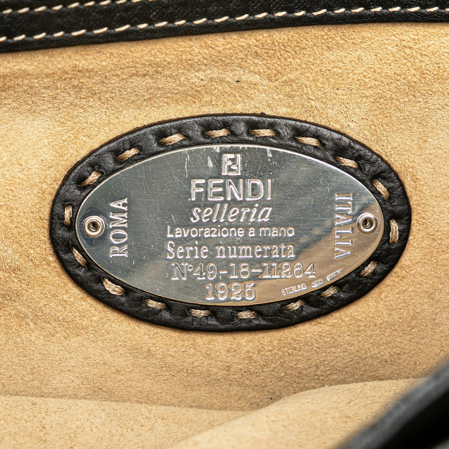 Fendi Leather Selleria Briefcase Black