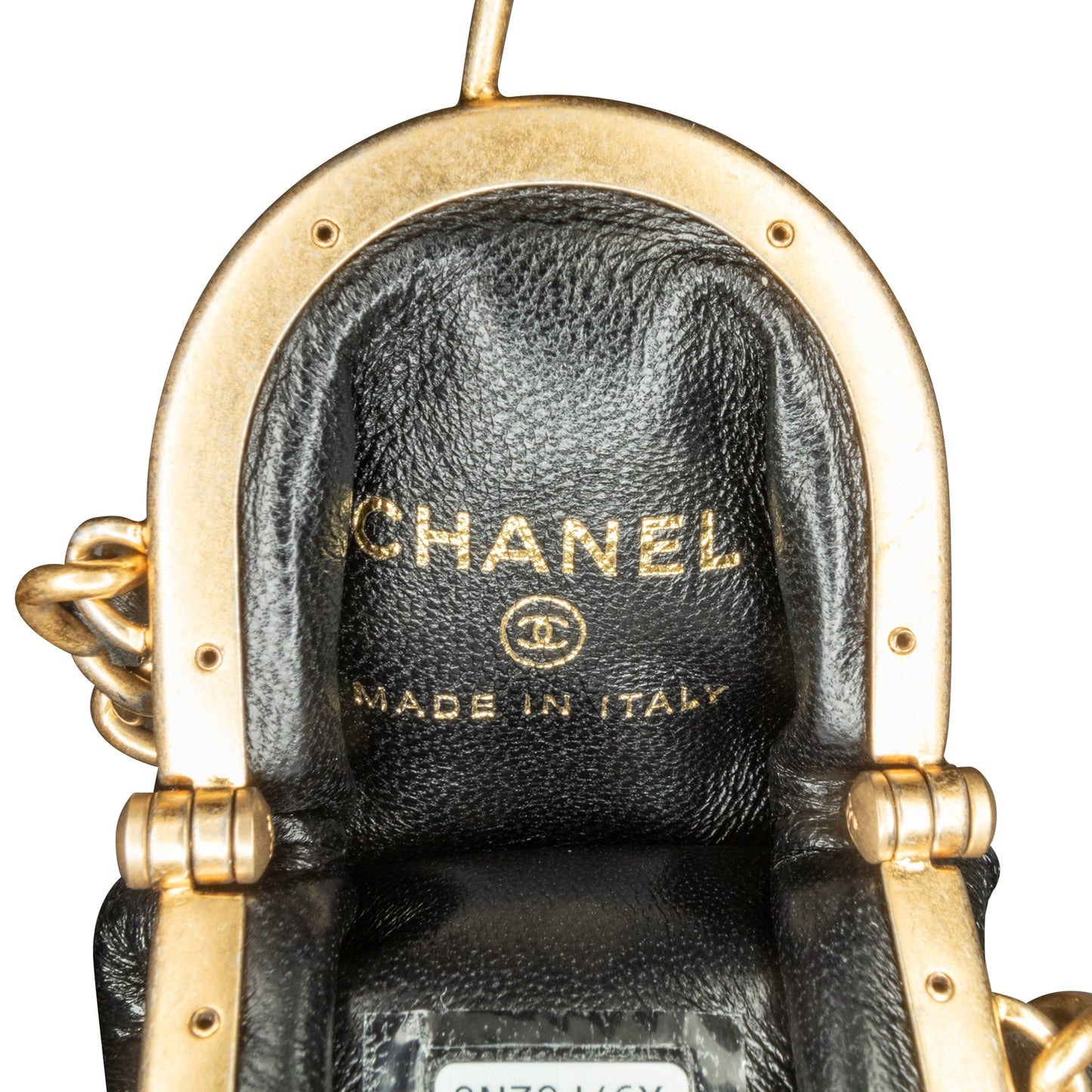 Chanel CC Quilted Lambskin Lipstick Case on Chain Black
