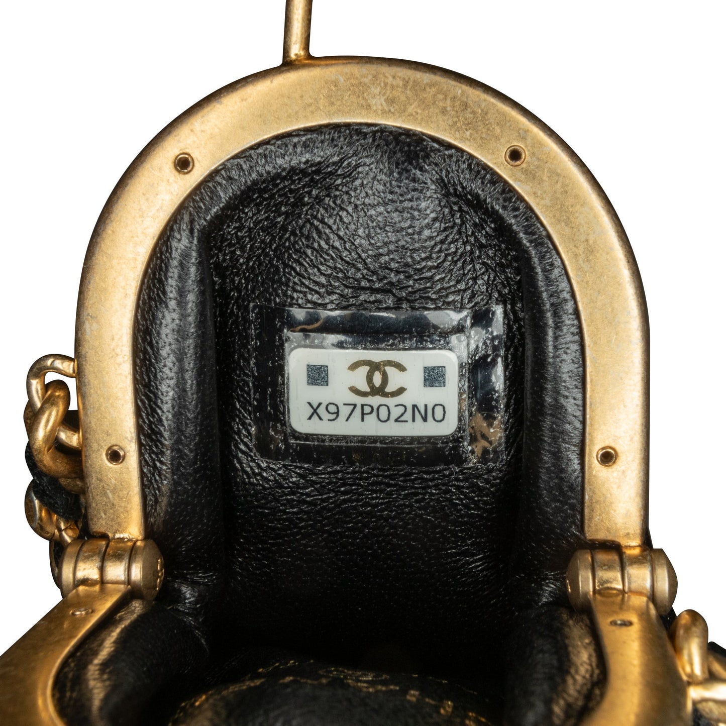 Chanel CC Quilted Lambskin Lipstick Case on Chain Black
