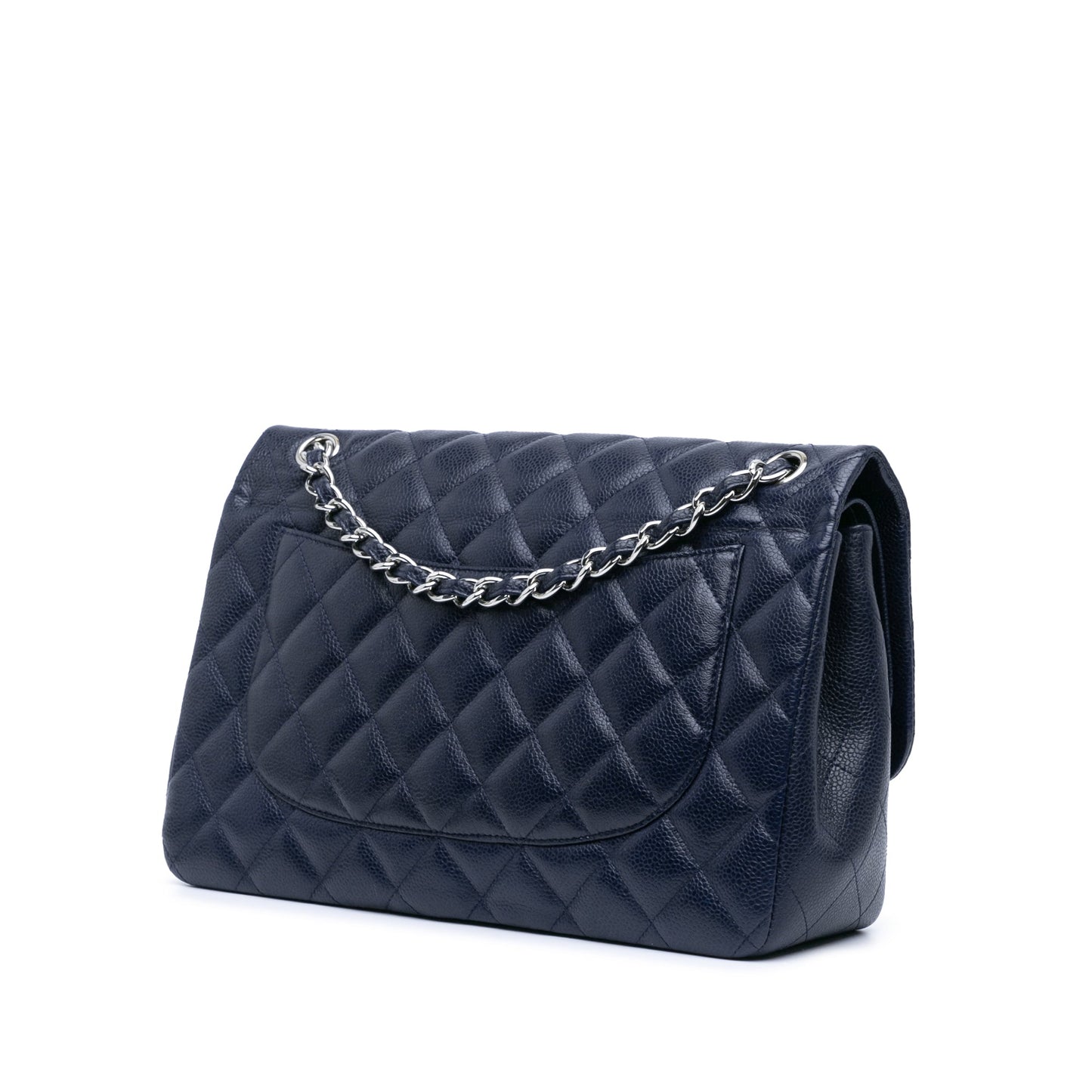 Chanel Jumbo Classic Caviar Double Flap Blue