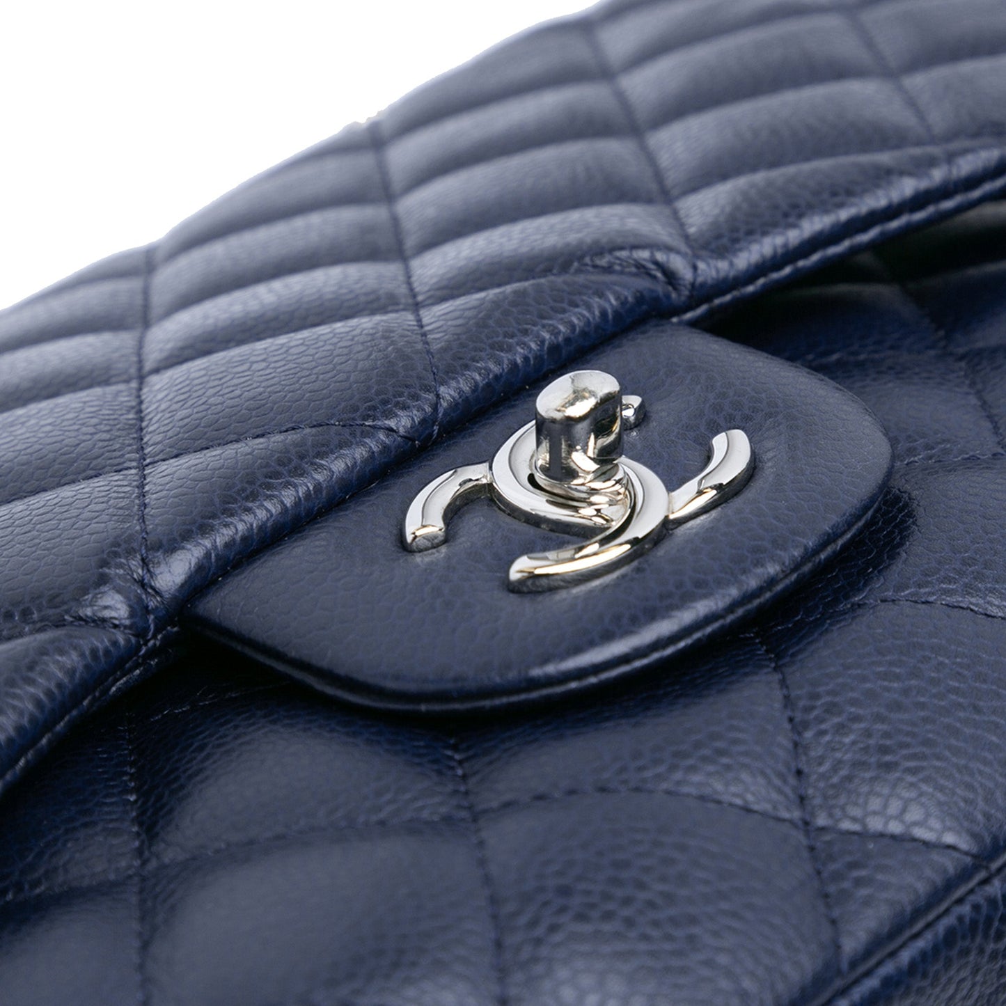 Chanel Jumbo Classic Caviar Double Flap Blue