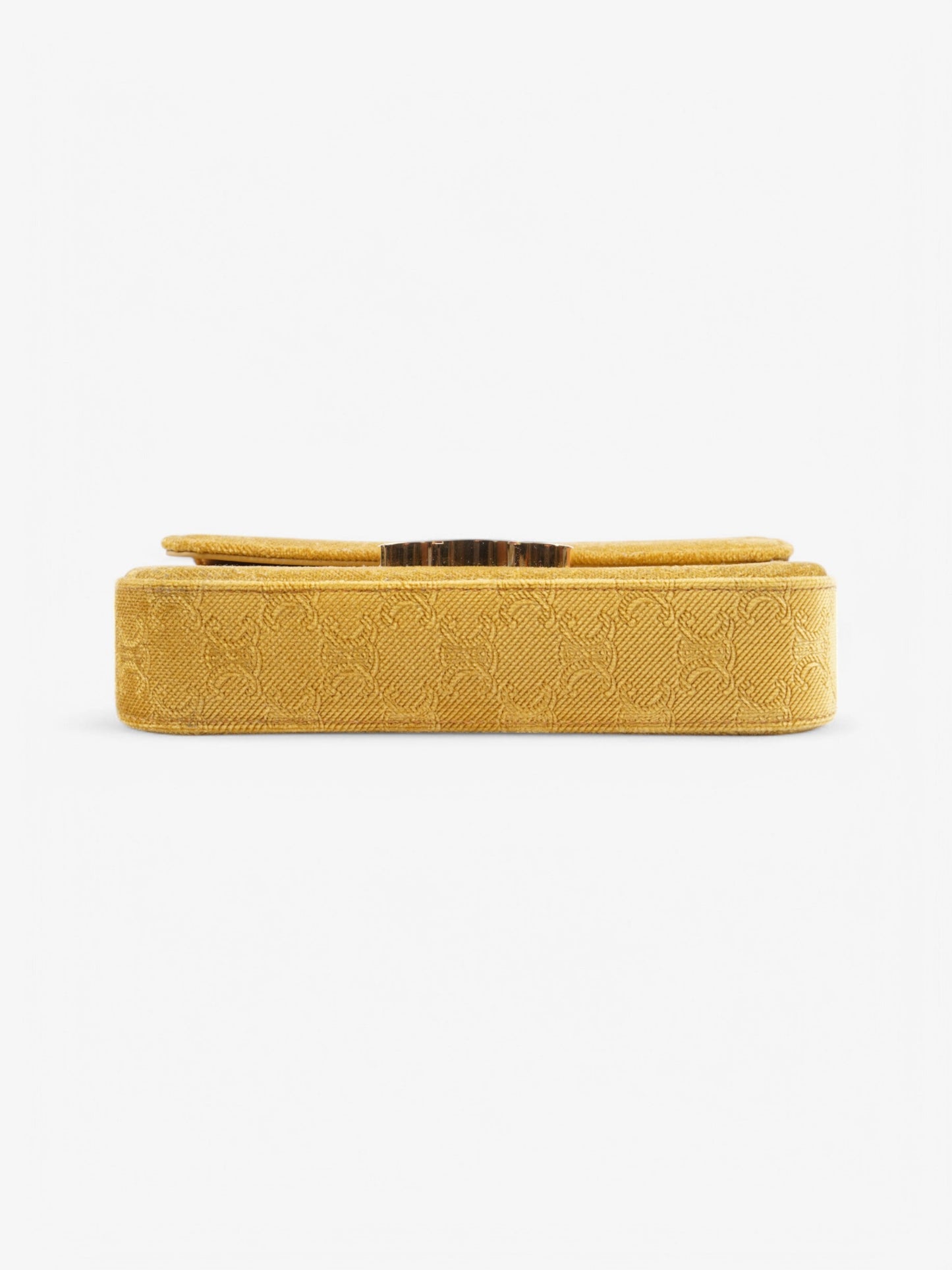 Celine Claude Velvet Shoulder Bag Gold Velvet