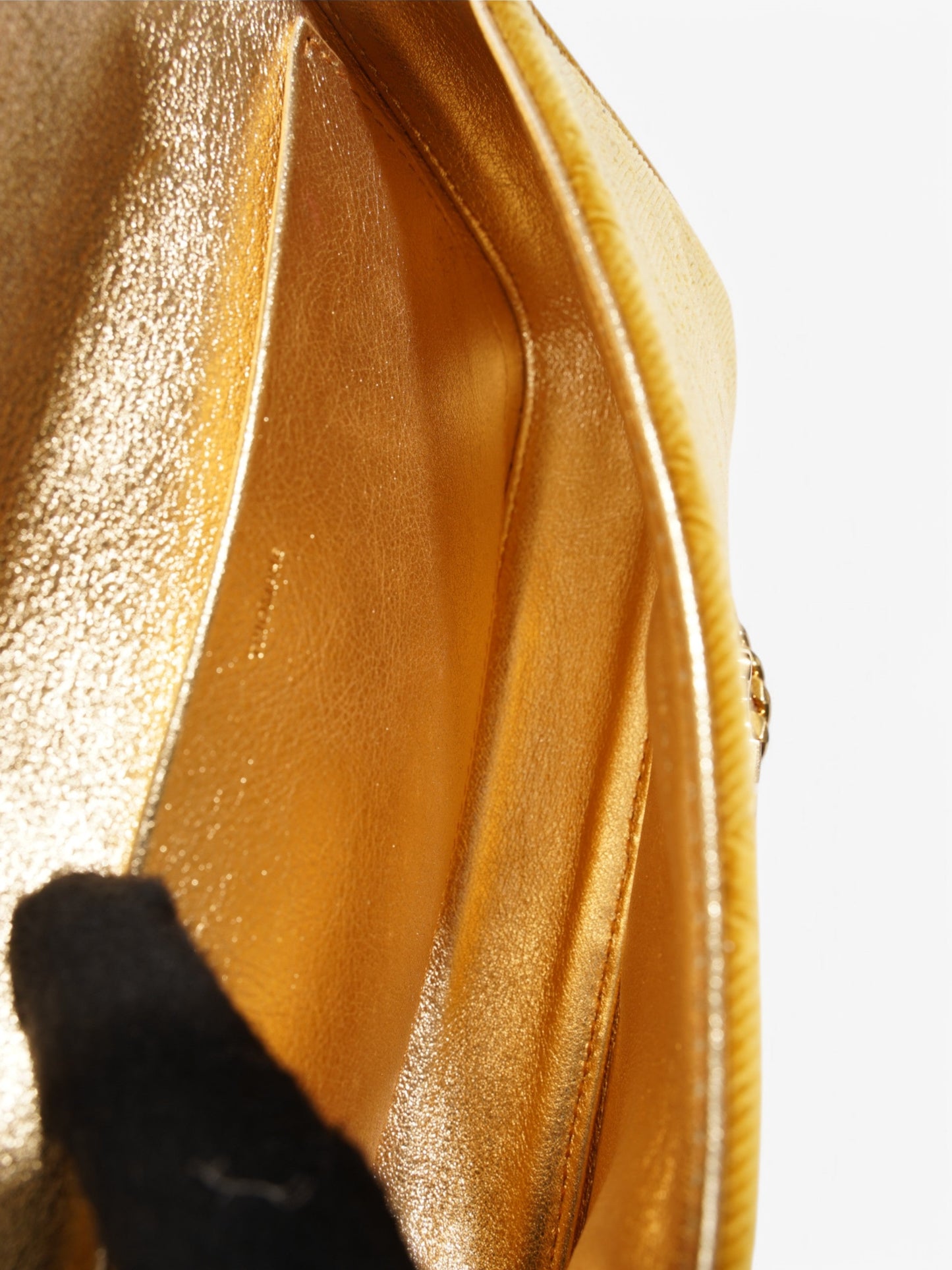 Celine Claude Velvet Shoulder Bag Gold Velvet