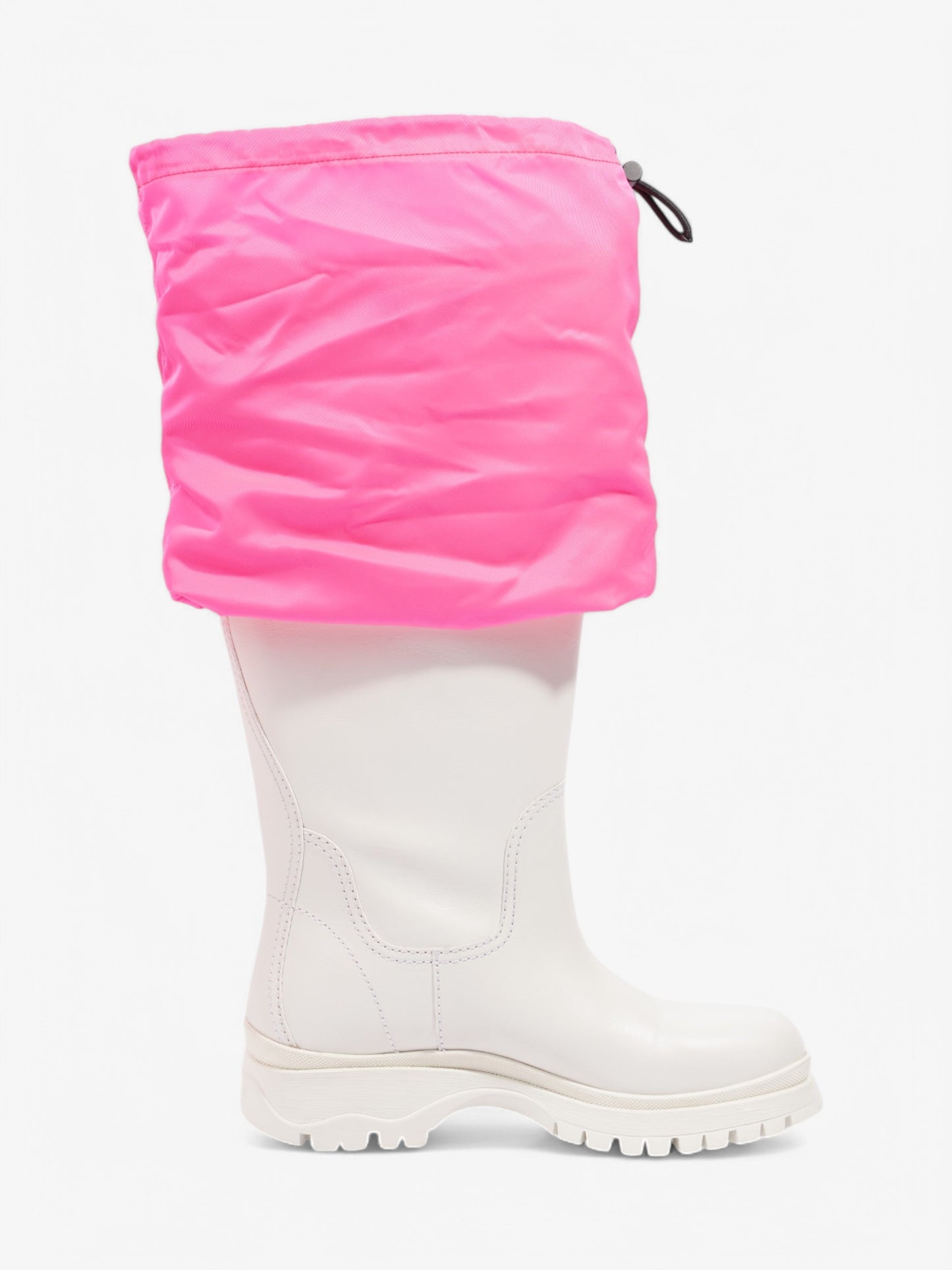 Prada Rain Boots White  / Pink Leather EU 39 UK 6