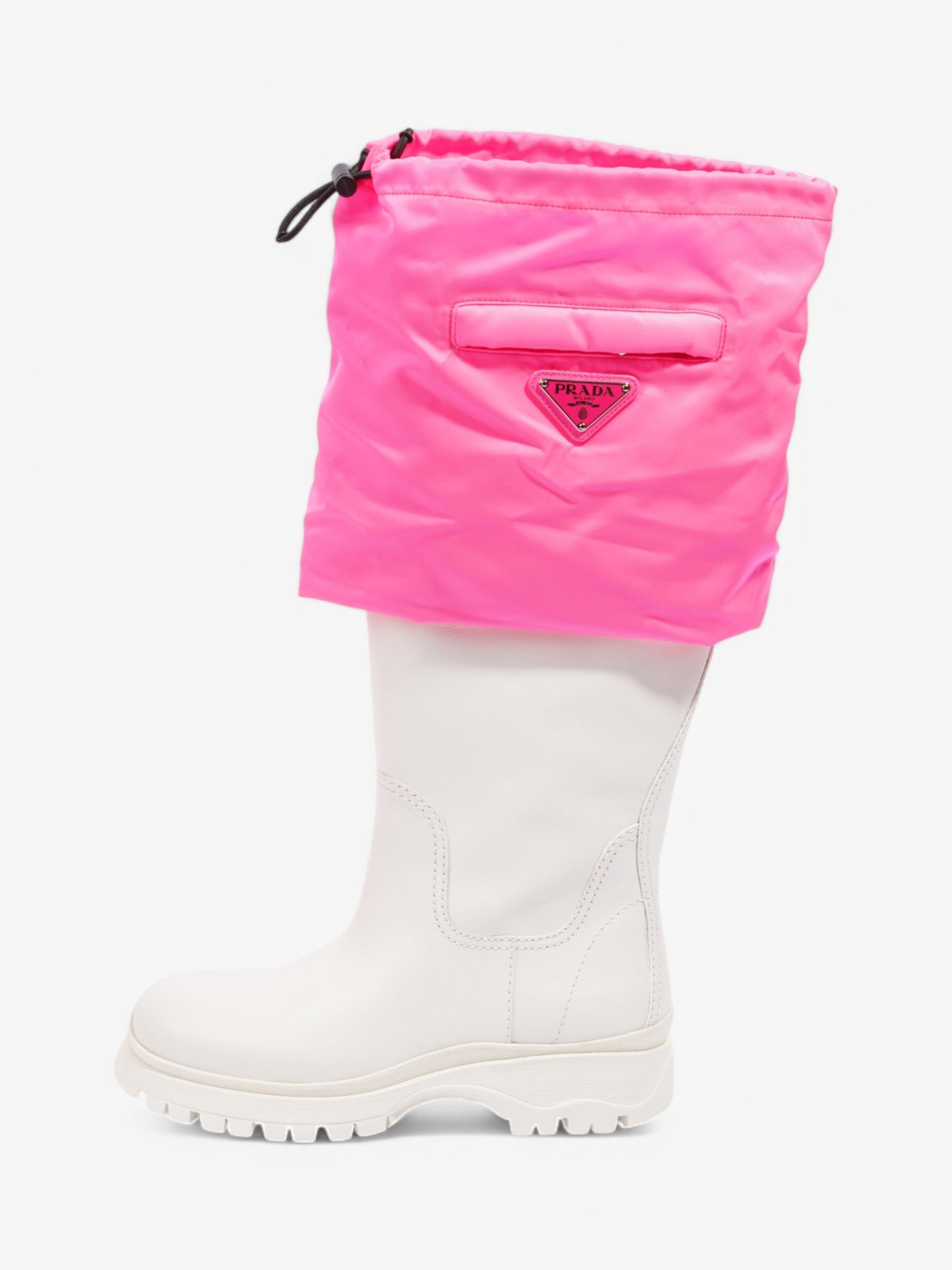 Prada Rain Boots White  / Pink Leather EU 39 UK 6