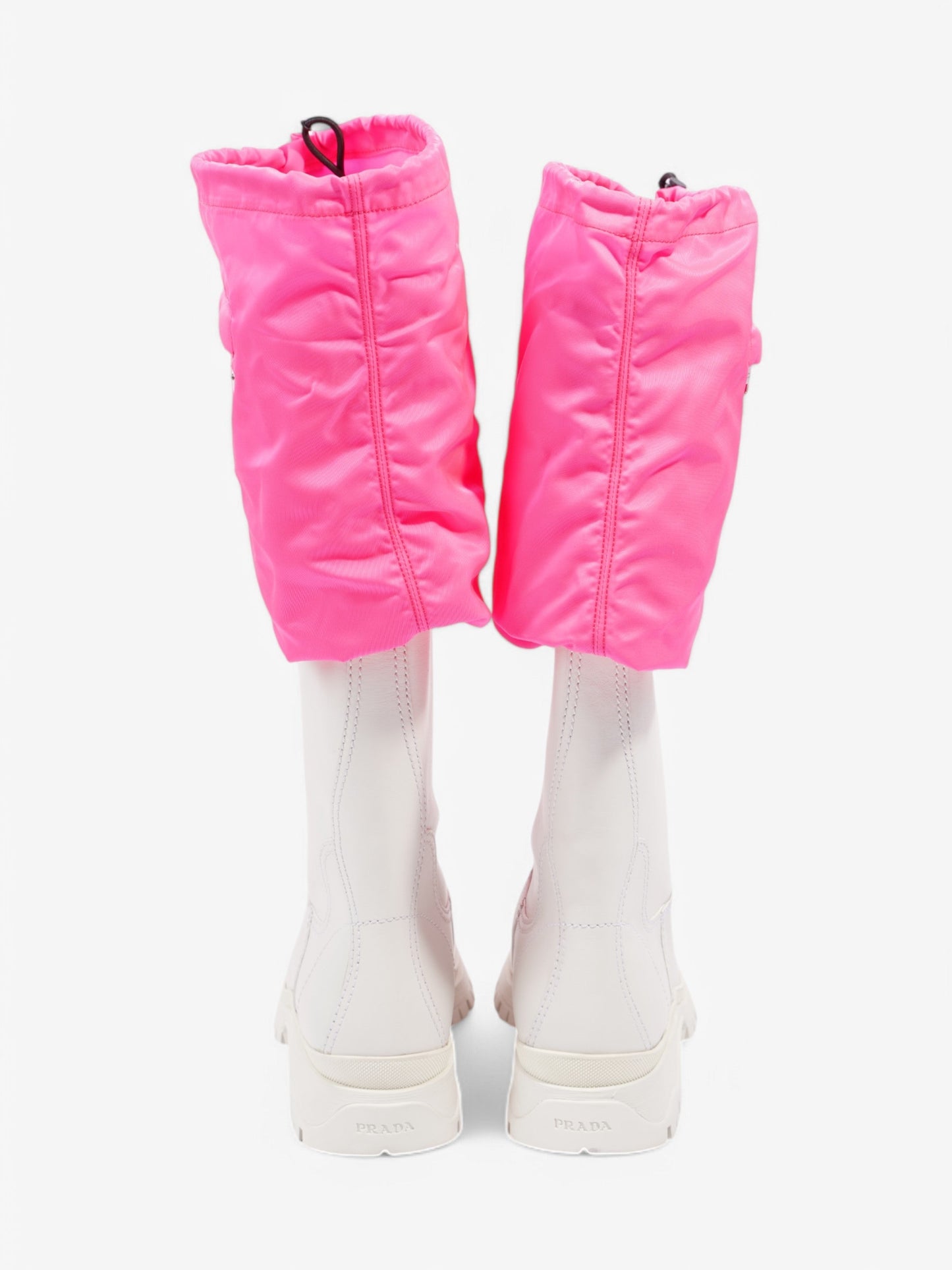Prada Rain Boots White  / Pink Leather EU 39 UK 6