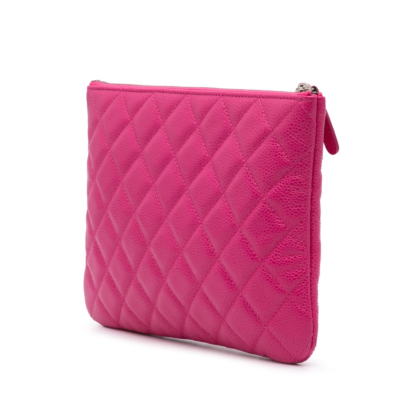 Chanel Small Quilted Caviar O Case Clutch Pink