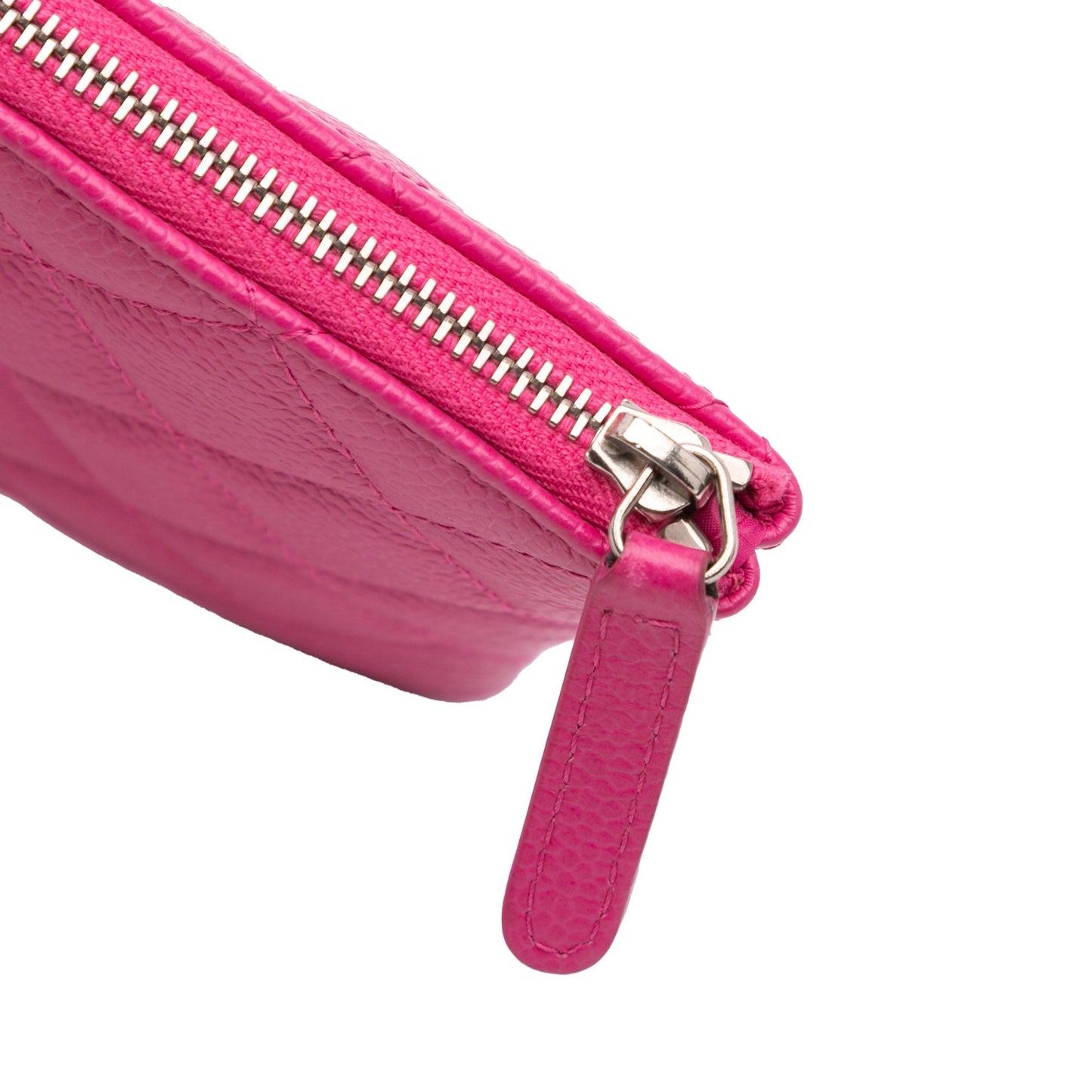 Chanel Small Quilted Caviar O Case Clutch Pink
