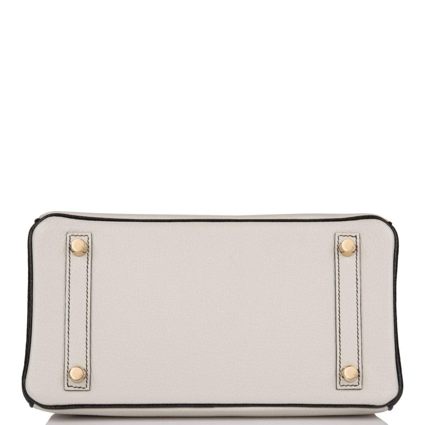 Birkin 25 Gris Perle and Black ChÃ¨vre Brushed Gold Hardware