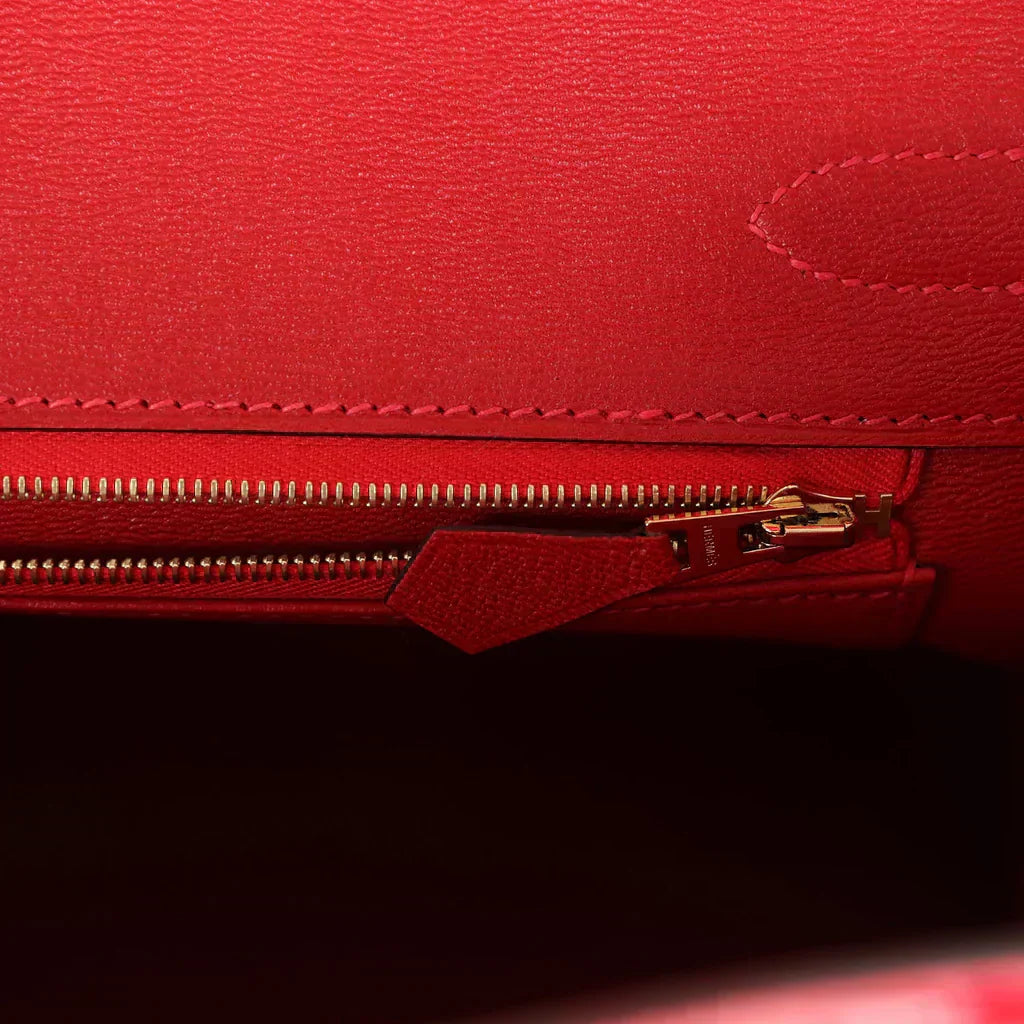Hermes Birkin 30 Braise Shiny Porosus Crocodile Gold Hardware