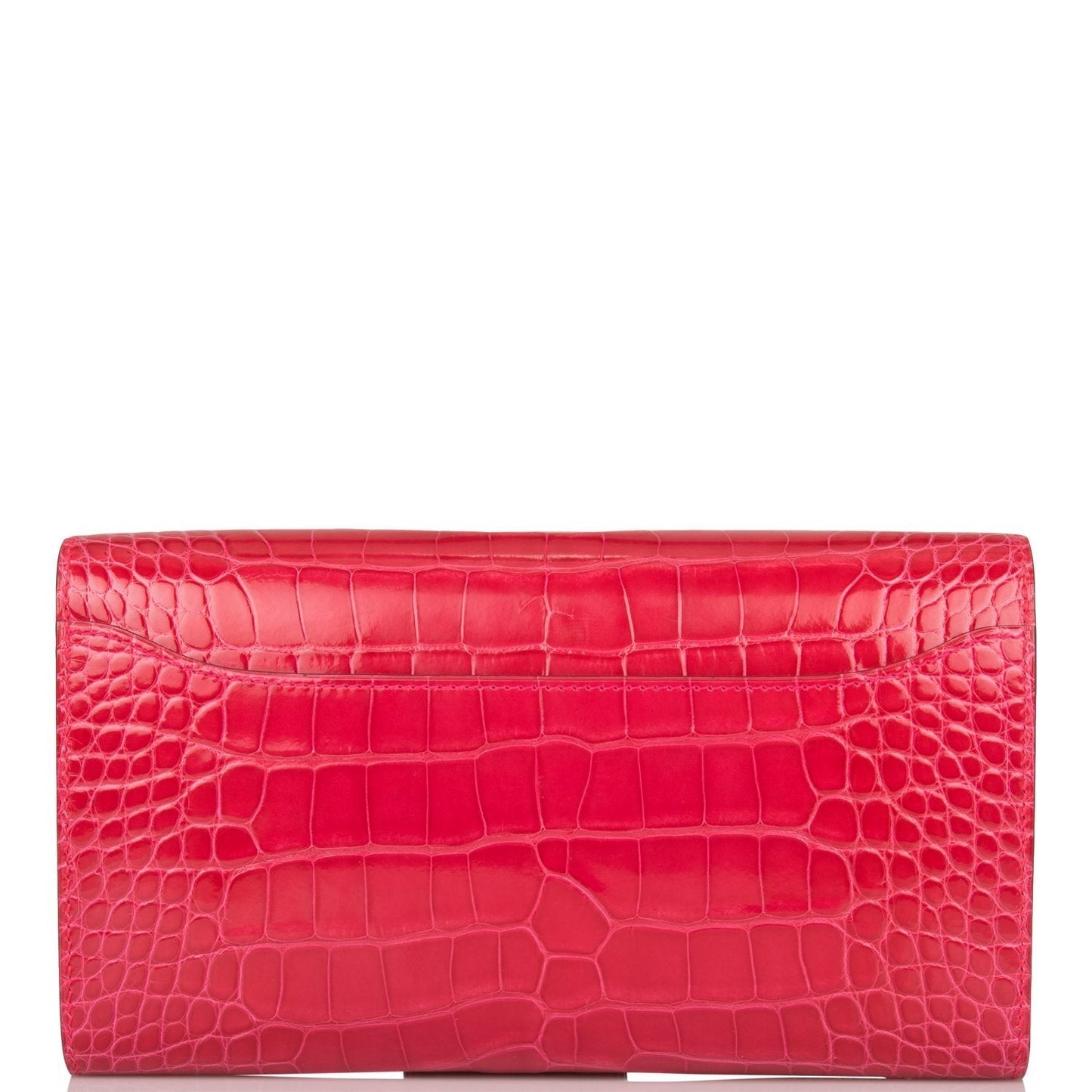 Hermes Rose Extreme Shiny Alligator Constance Wallet To Go Palladium Hardware