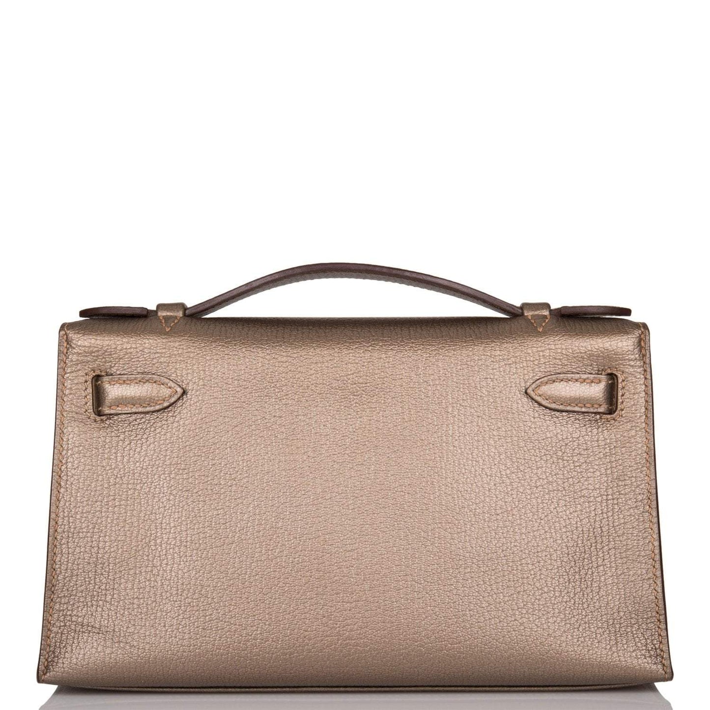 Vintage Hermes Kelly Pochette Bronze ChÃ¨vre Ruthenium Hardware