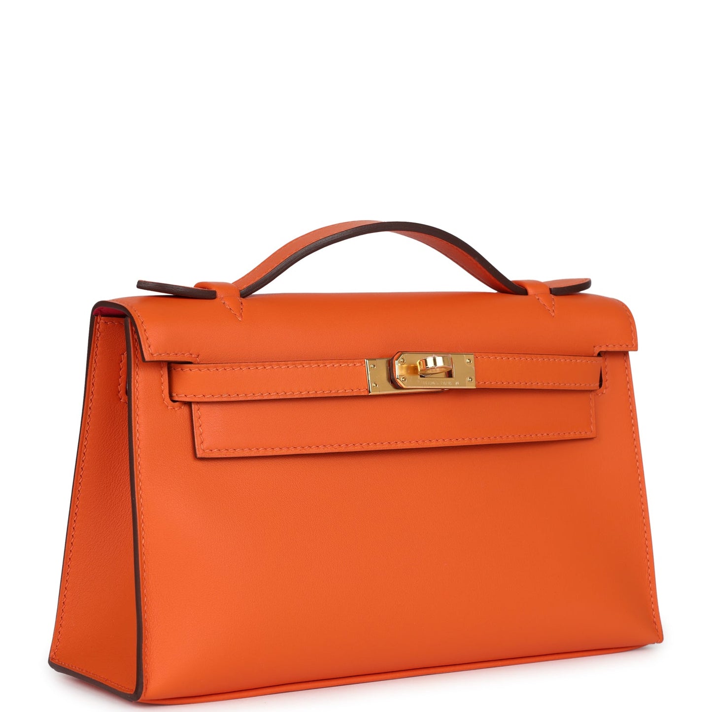 Hermes Kelly Pochette Orange Verso Swift Gold Hardware