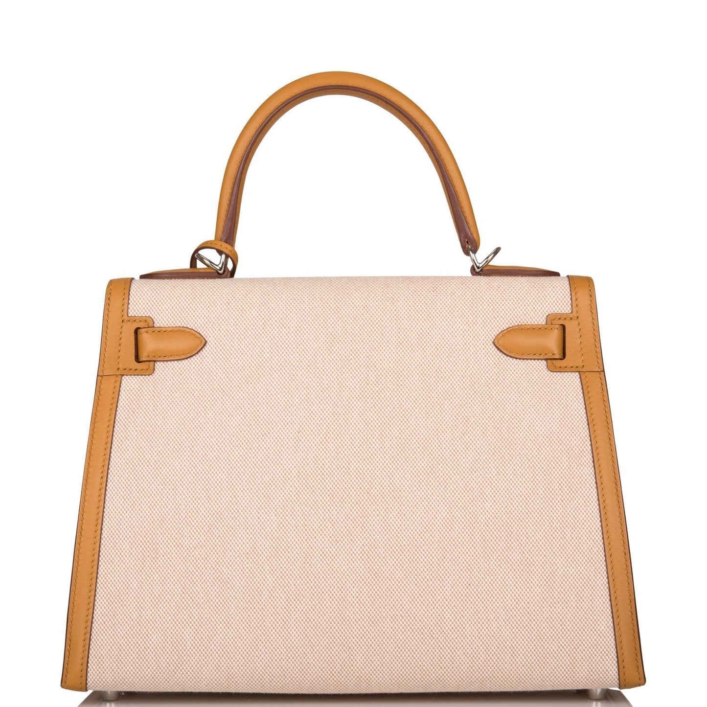 Hermes Sesame Toile and Swift Sellier Kelly 28cm Palladium Hardware