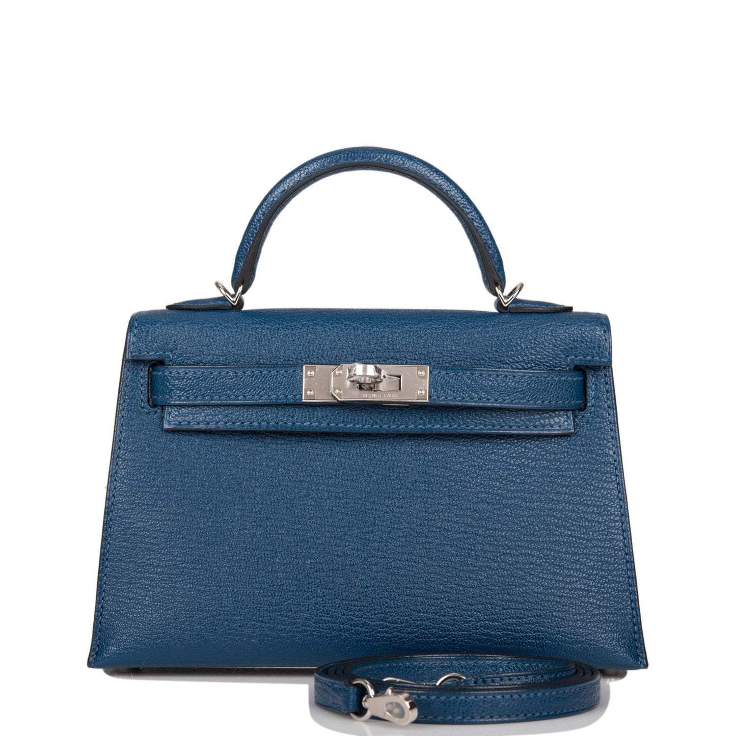 Hermes Verso Kelly Sellier 20 Deep Blue ChÃ¨vre Palladium Hardware