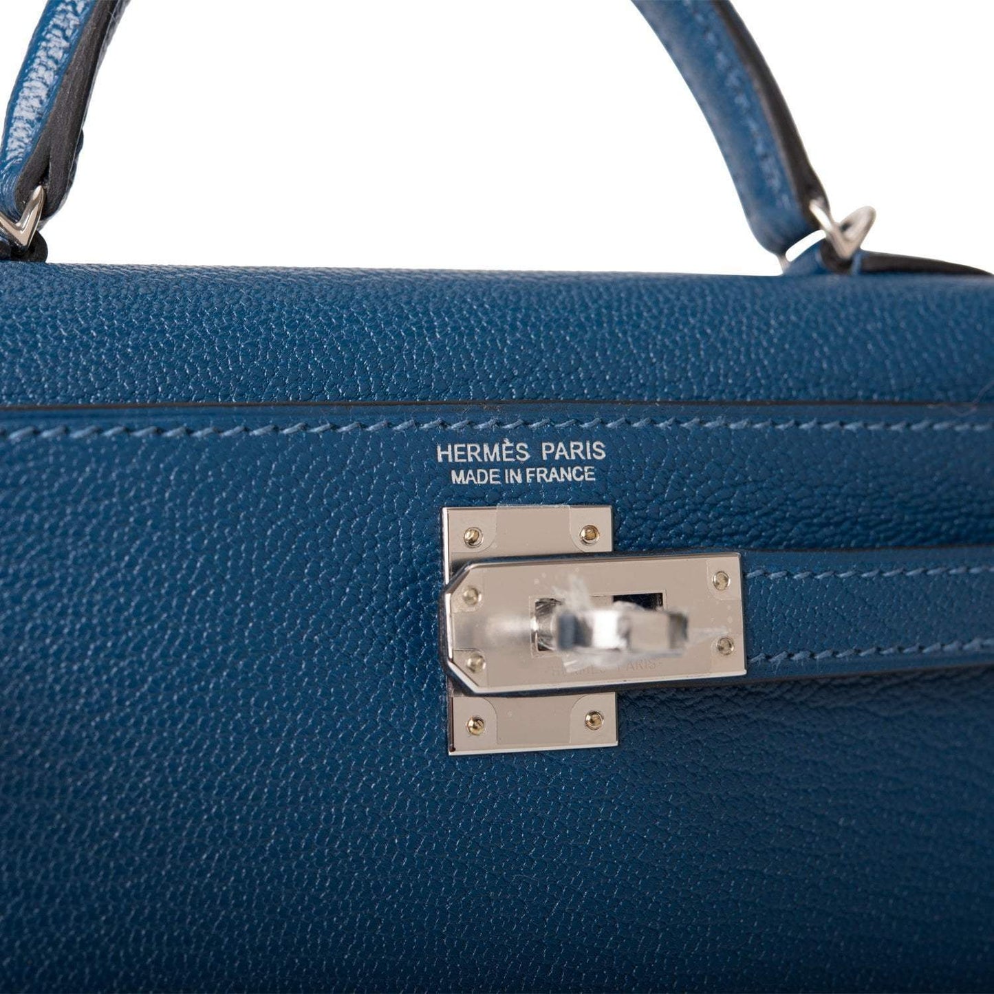 Hermes Verso Kelly Sellier 20 Deep Blue ChÃ¨vre Palladium Hardware