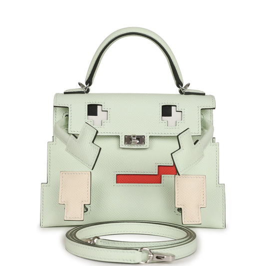 Hermes 'Quelle Idolle' Picto Kelly Doll Vert Fizz Epsom Palladium Hardware