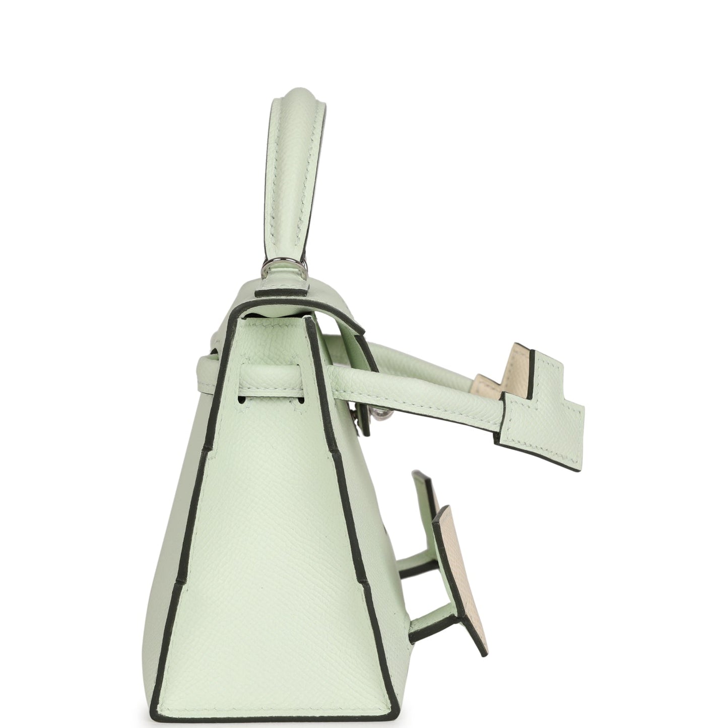 Hermes 'Quelle Idolle' Picto Kelly Doll Vert Fizz Epsom Palladium Hardware