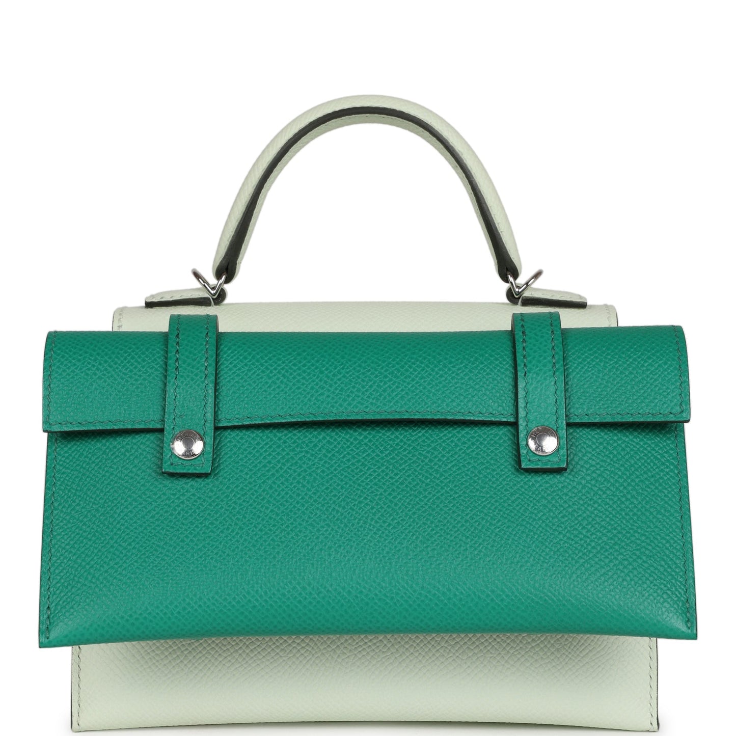 Hermes 'Quelle Idolle' Picto Kelly Doll Vert Fizz Epsom Palladium Hardware