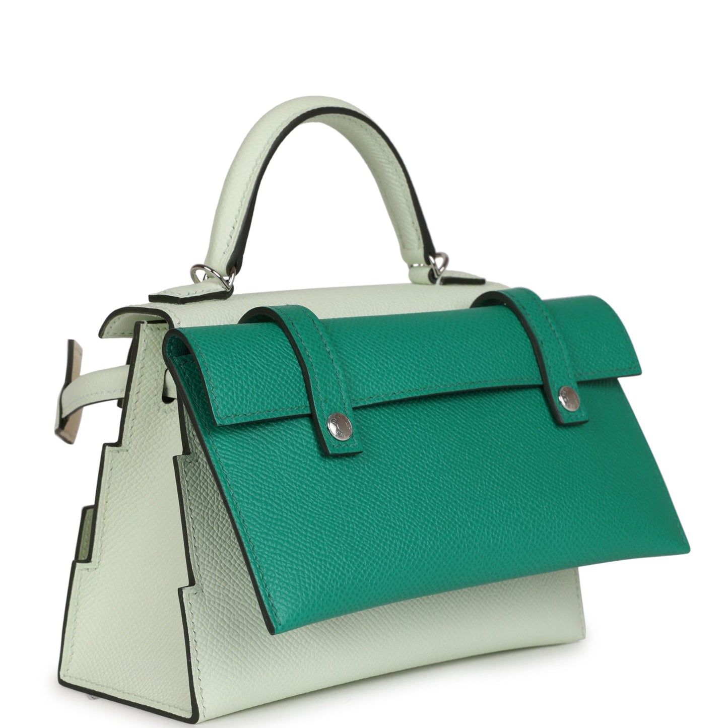 Hermes 'Quelle Idolle' Picto Kelly Doll Vert Fizz Epsom Palladium Hardware