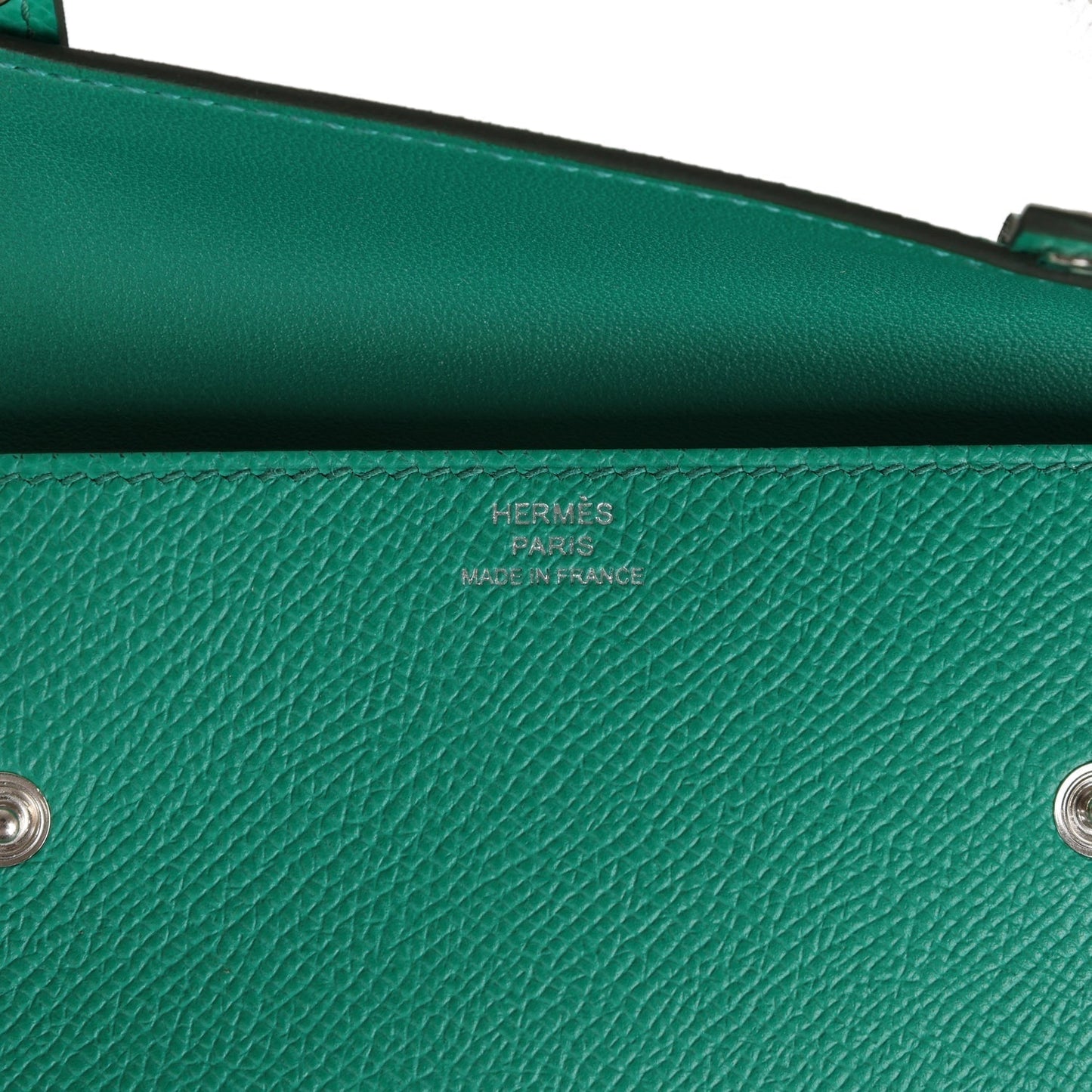Hermes 'Quelle Idolle' Picto Kelly Doll Vert Fizz Epsom Palladium Hardware